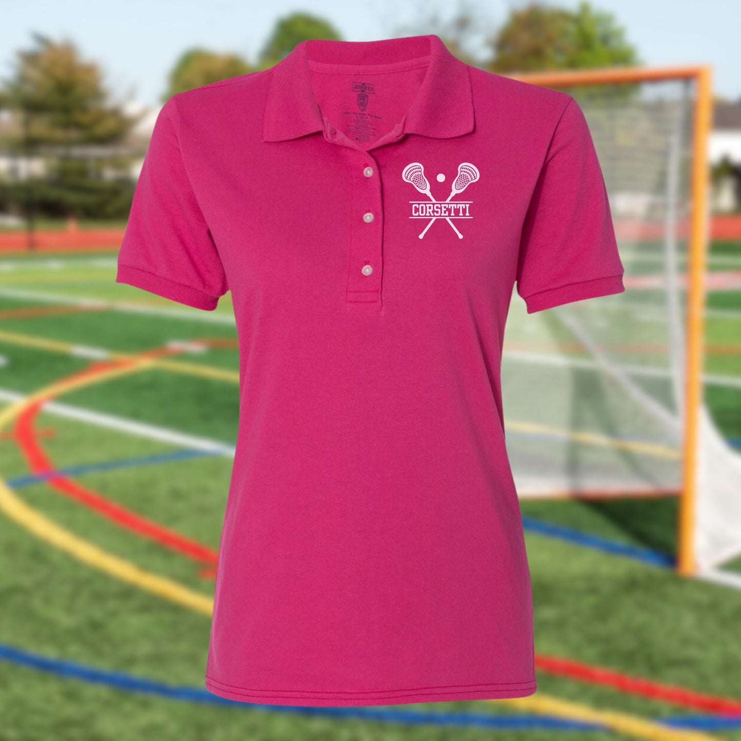 Women's Personalized Lacrosse Polo, Custom Polo Shirt, Lacrosse Team Polo, Lacrosse Coach Gift, Gift for Lax Lover, Girls Lacrosse Polo