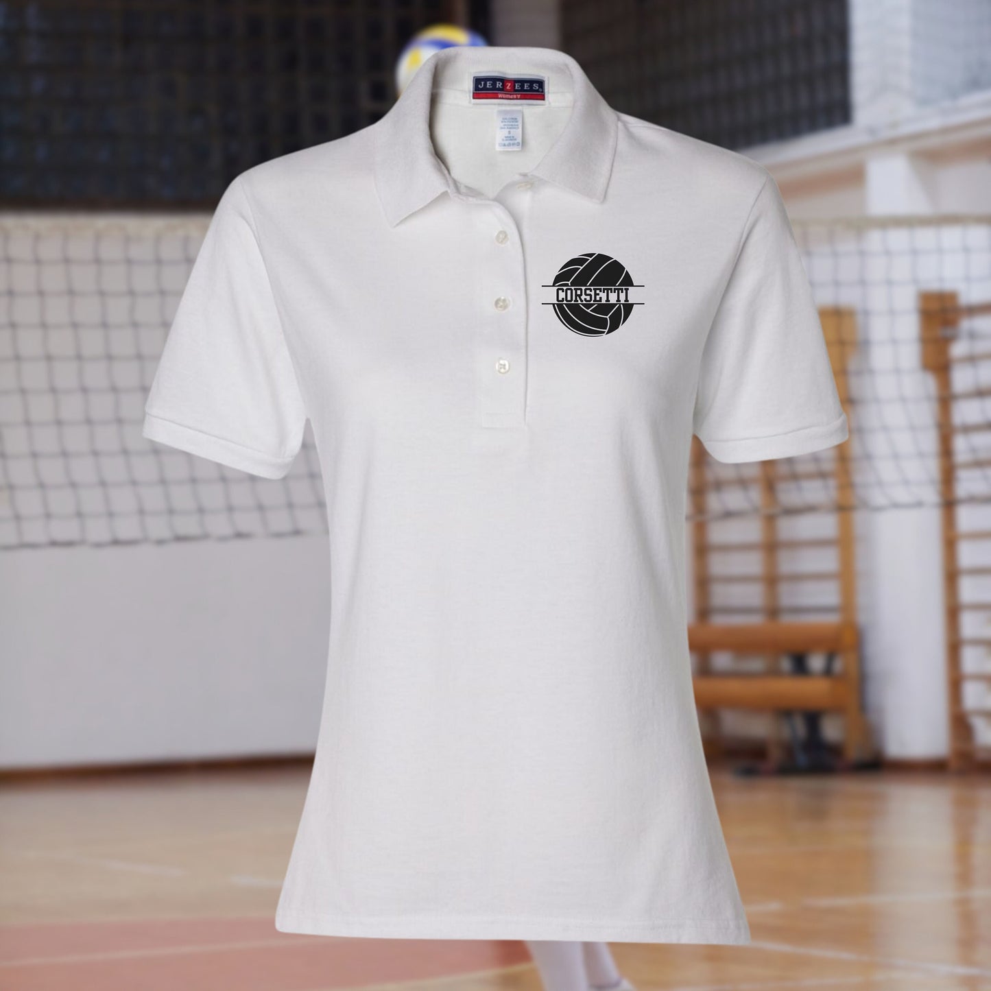 Women's Personalized Volleyball Polo, Custom Polo Shirt, Volleyball Team Polo, Volleyball Coach, Girls Volleyball Polo, Volleyball Gift