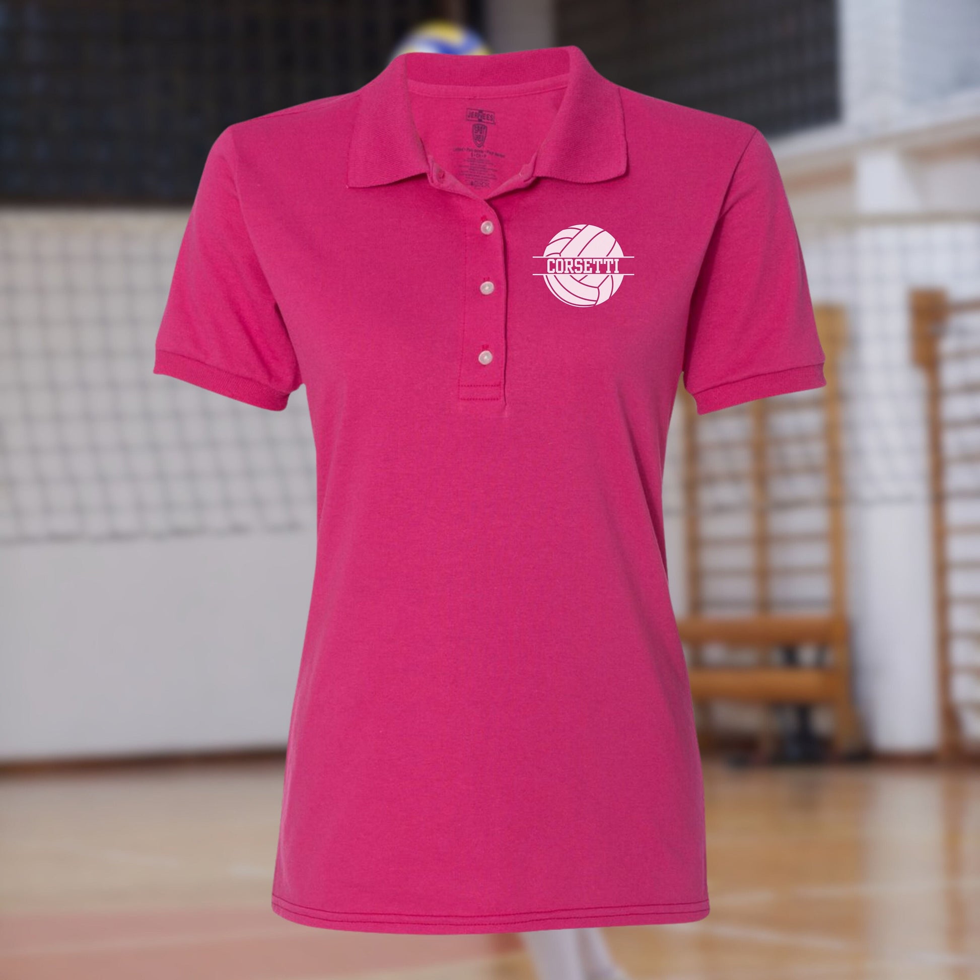 Women's Personalized Volleyball Polo, Custom Polo Shirt, Volleyball Team Polo, Volleyball Coach, Girls Volleyball Polo, Volleyball Gift