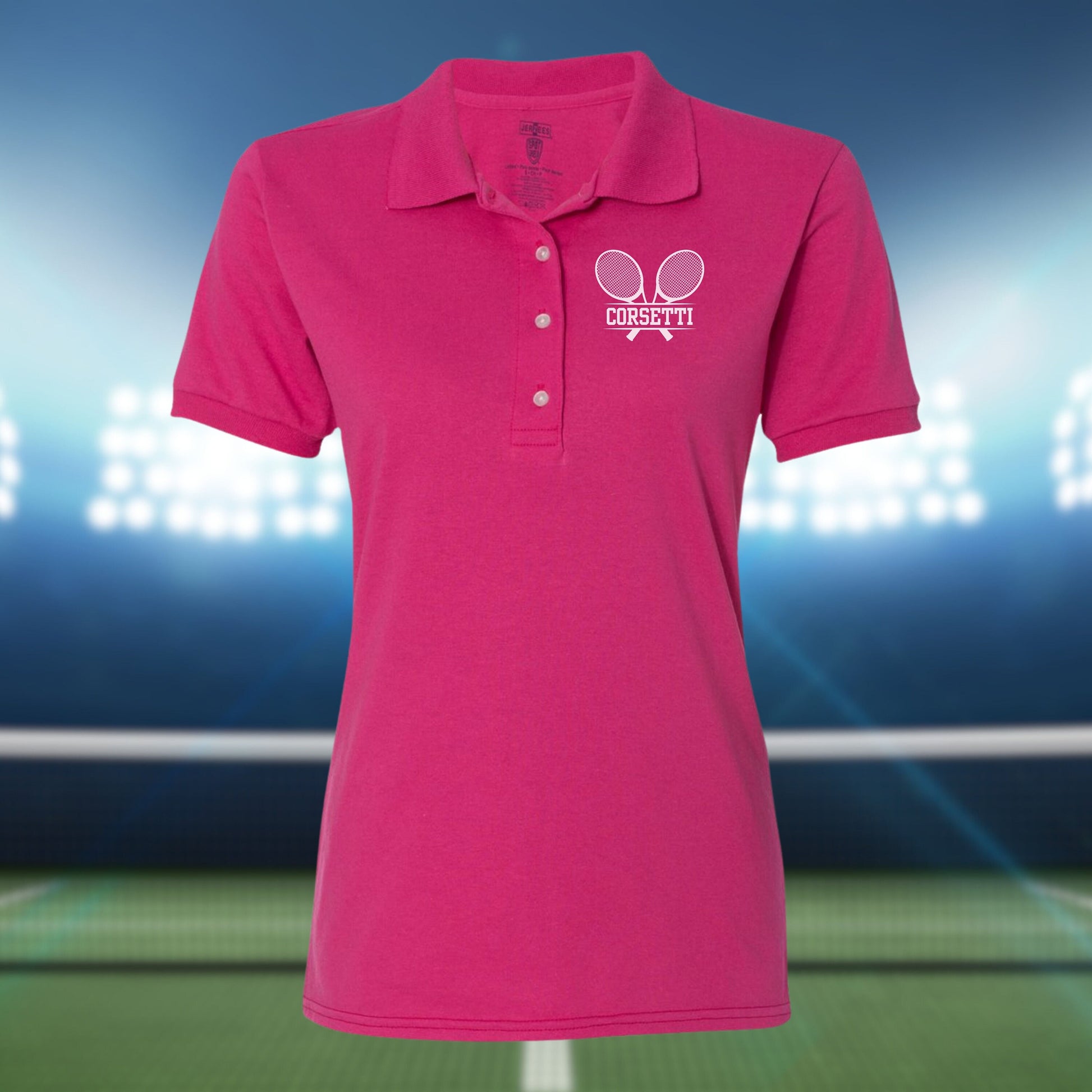 Womens Personalized Tennis Polo, Custom Polo Shirt, Tennis Team Polo, Tennis Coach Gift, Girls Tennis Polo, Tennis Team Gift, Ladies Tennis