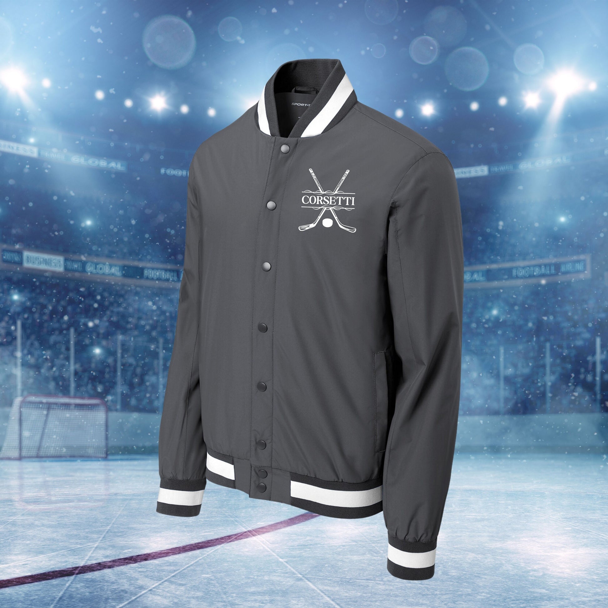 Personalized Varsity Jacket, Custom Sport Sweatshirt, Monogram Logo, Hockey Coach Gift, College Team Gift, Hockey Lover Gift, Gift for Son