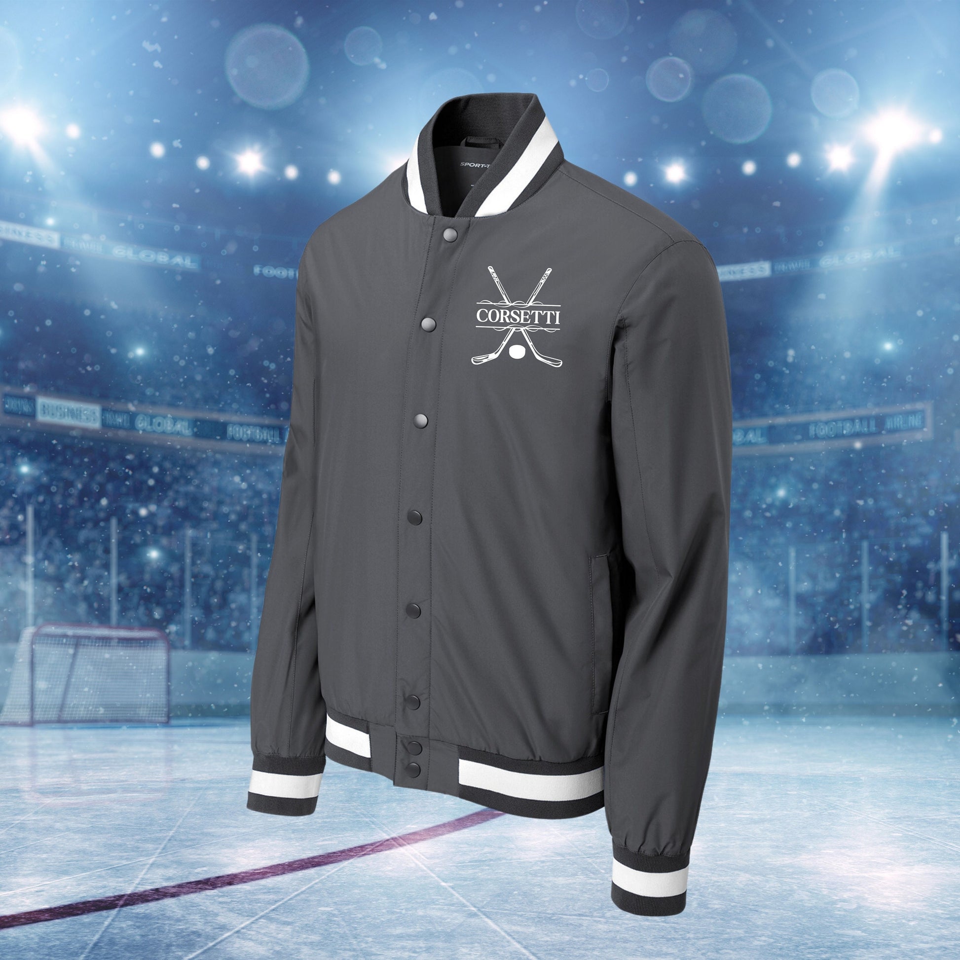 Personalized Varsity Jacket, Custom Sport Sweatshirt, Monogram Logo, Hockey Coach Gift, College Team Gift, Hockey Lover Gift, Gift for Son
