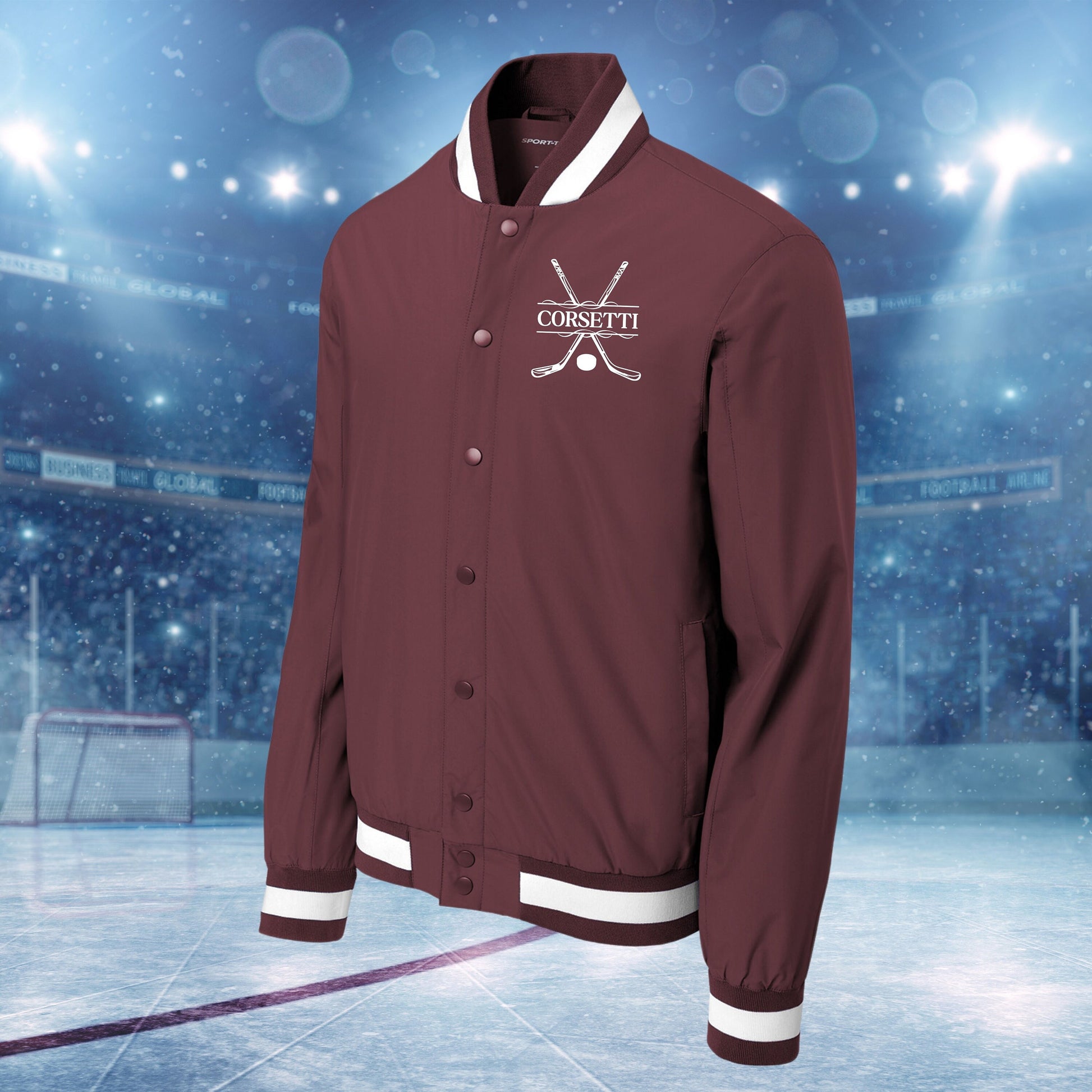 Personalized Varsity Jacket, Custom Sport Sweatshirt, Monogram Logo, Hockey Coach Gift, College Team Gift, Hockey Lover Gift, Gift for Son
