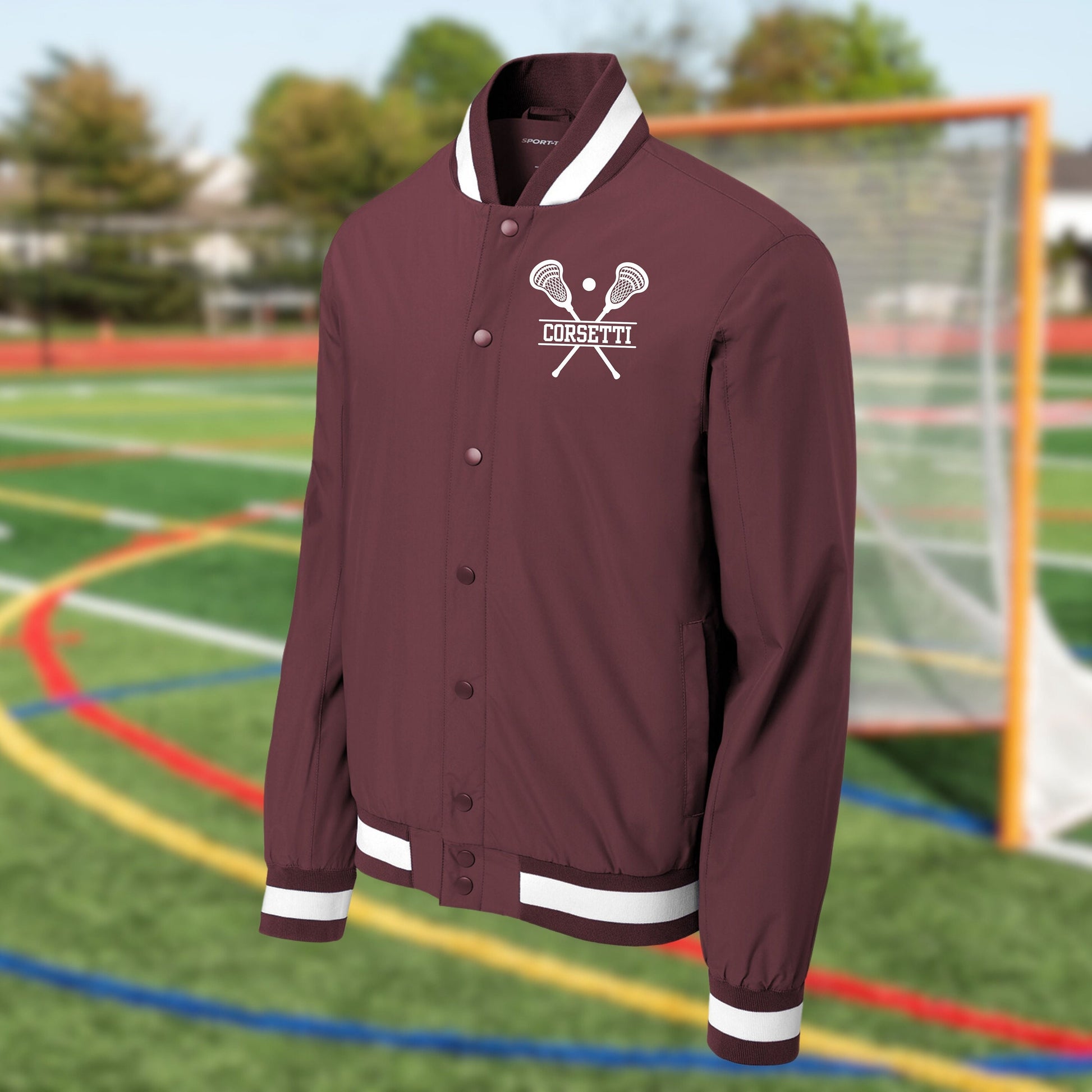 Personalized Varsity Jacket, Custom Sport Sweatshirt, Monogram Logo, Lacrosse Coach Gift, College Team Gift, Lax Lover Gift, Gift for Son