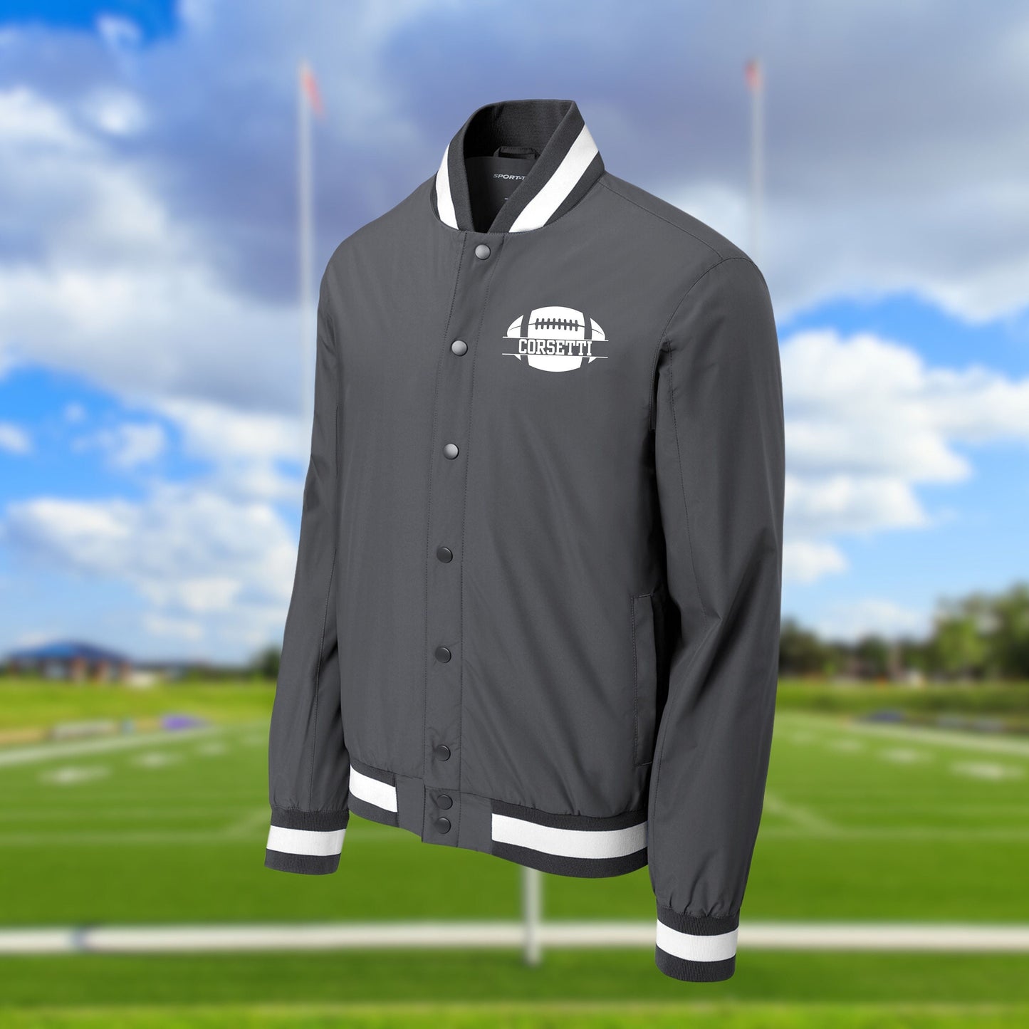 Personalized Varsity Jacket, Custom Sport Sweatshirt, Monogram Logo, Football Coach Gift, College Team Gift, School Sport, Gift for Son