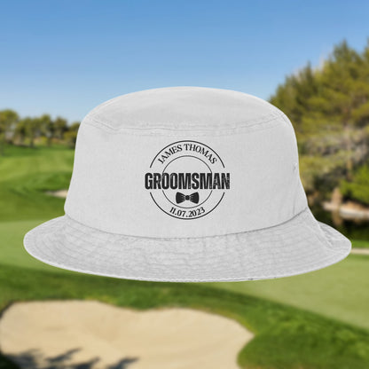 Personalized Wedding Bucket Hat, Custom Bucket Hat, Custom Logo Hat, Bachelor Party Gift, Groomsman Gift, Best Man Proposal, Groom Gift