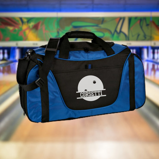 Personalized Bowling Duffel Bag, Custom Sport Bag, Monogram Travel Bag, Athletic Shoulder Bag, Bowling Coach Gift, Bowling Player Bag