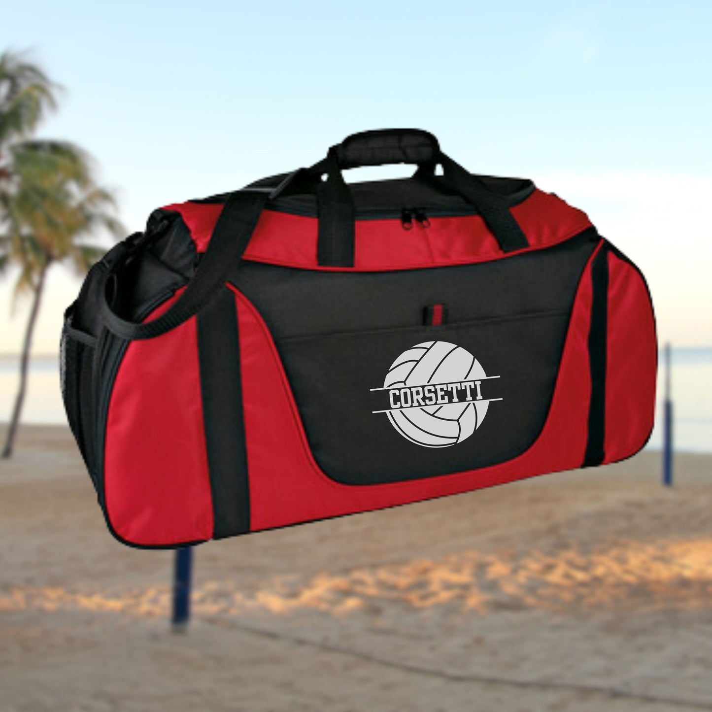 Personalized Volleyball Duffel Bag, Custom Sport Bag, Monogram Travel Bag, Athletic Shoulder Bag, Volleyball Coach Gift, Equipment Bag