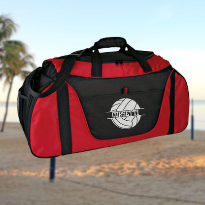 Personalized Volleyball Duffel Bag, Custom Sport Bag, Monogram Travel Bag, Athletic Shoulder Bag, Volleyball Coach Gift, Equipment Bag