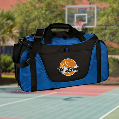 Personalized Basketball Duffel Bag, Custom Sport Bag, Monogram Travel Bag, Athletic Shoulder Bag, Basketball Coach Gift, BBall Equipment Bag
