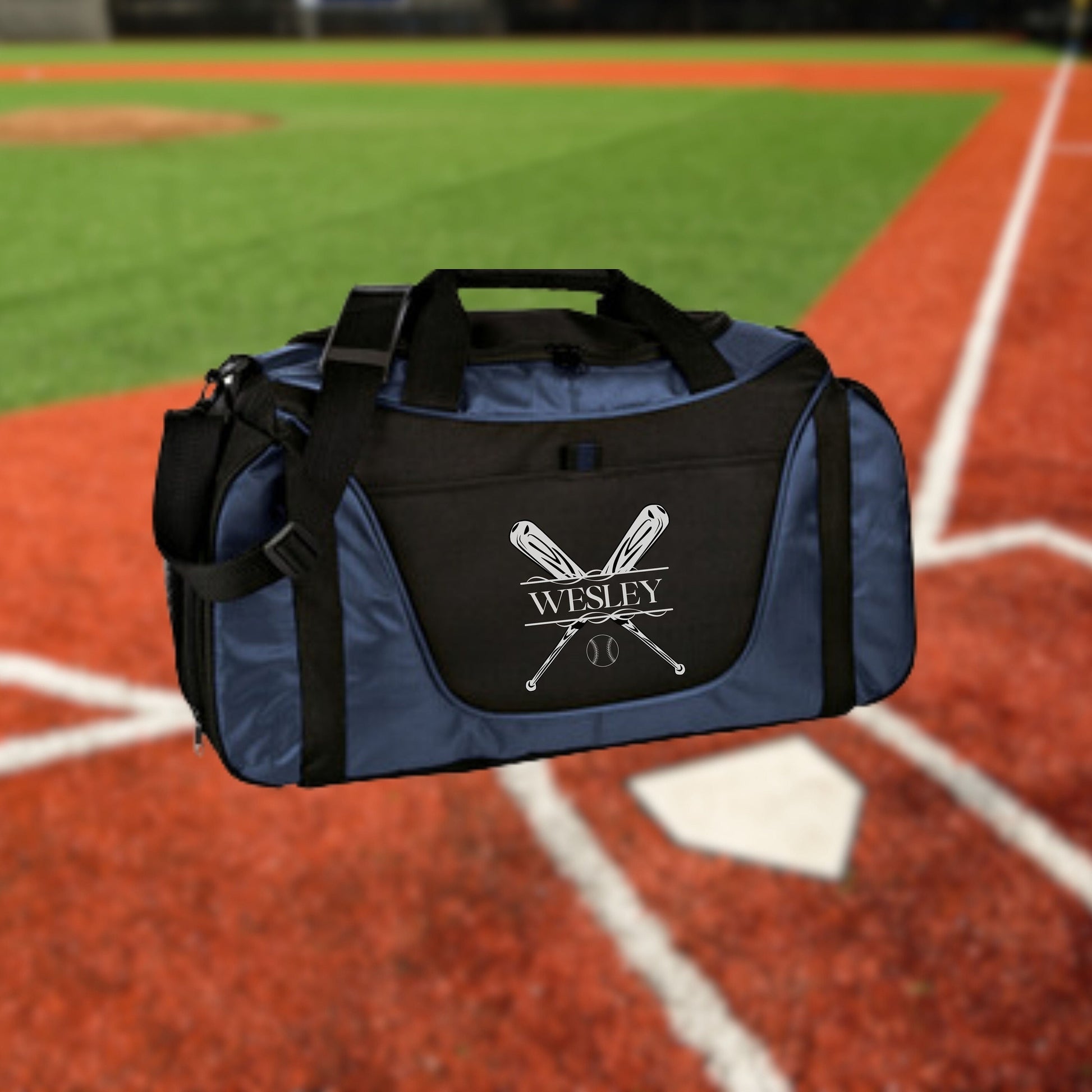 Personalized Baseball Duffel Bag, Custom Sport Bag, Monogram Travel Bag, Athletic Shoulder Bag, Baseball Coach Gift, Baseball Equipment Bag