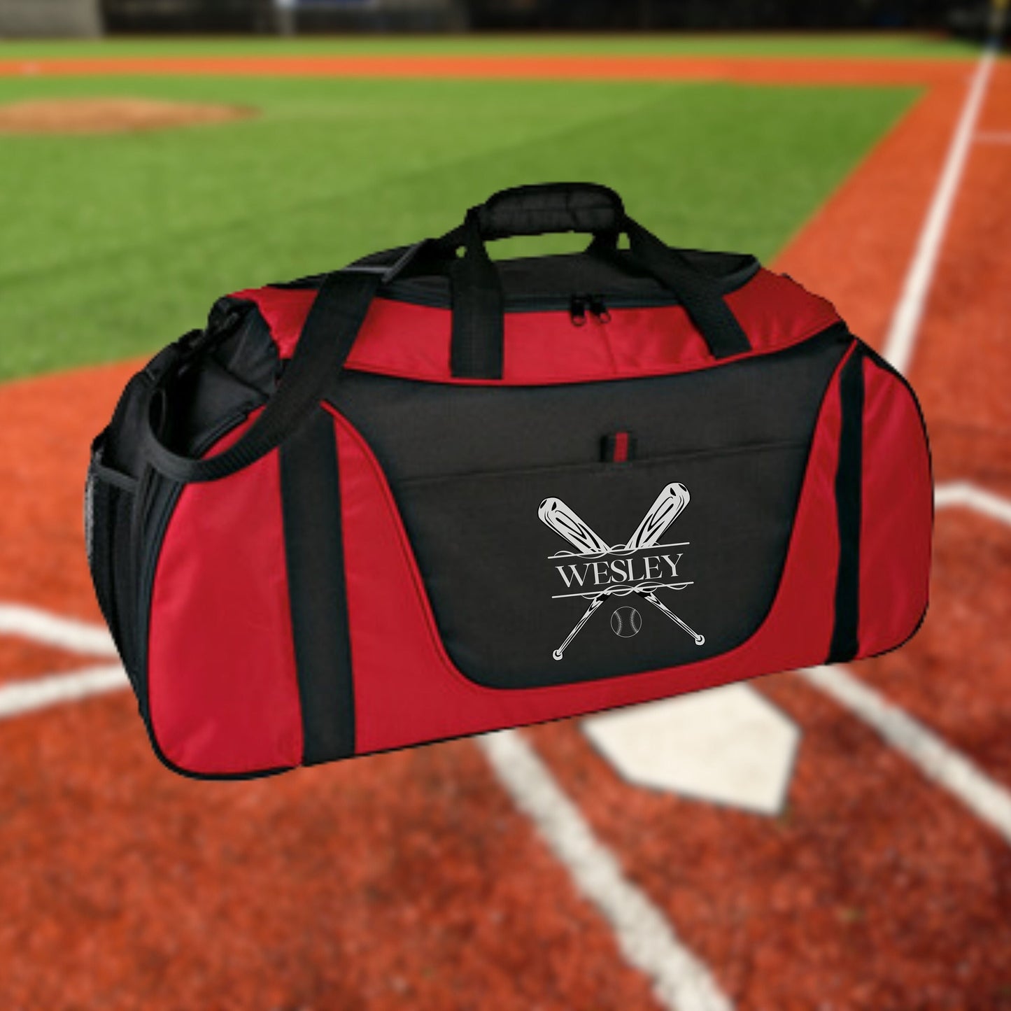 Personalized Baseball Duffel Bag, Custom Sport Bag, Monogram Travel Bag, Athletic Shoulder Bag, Baseball Coach Gift, Baseball Equipment Bag