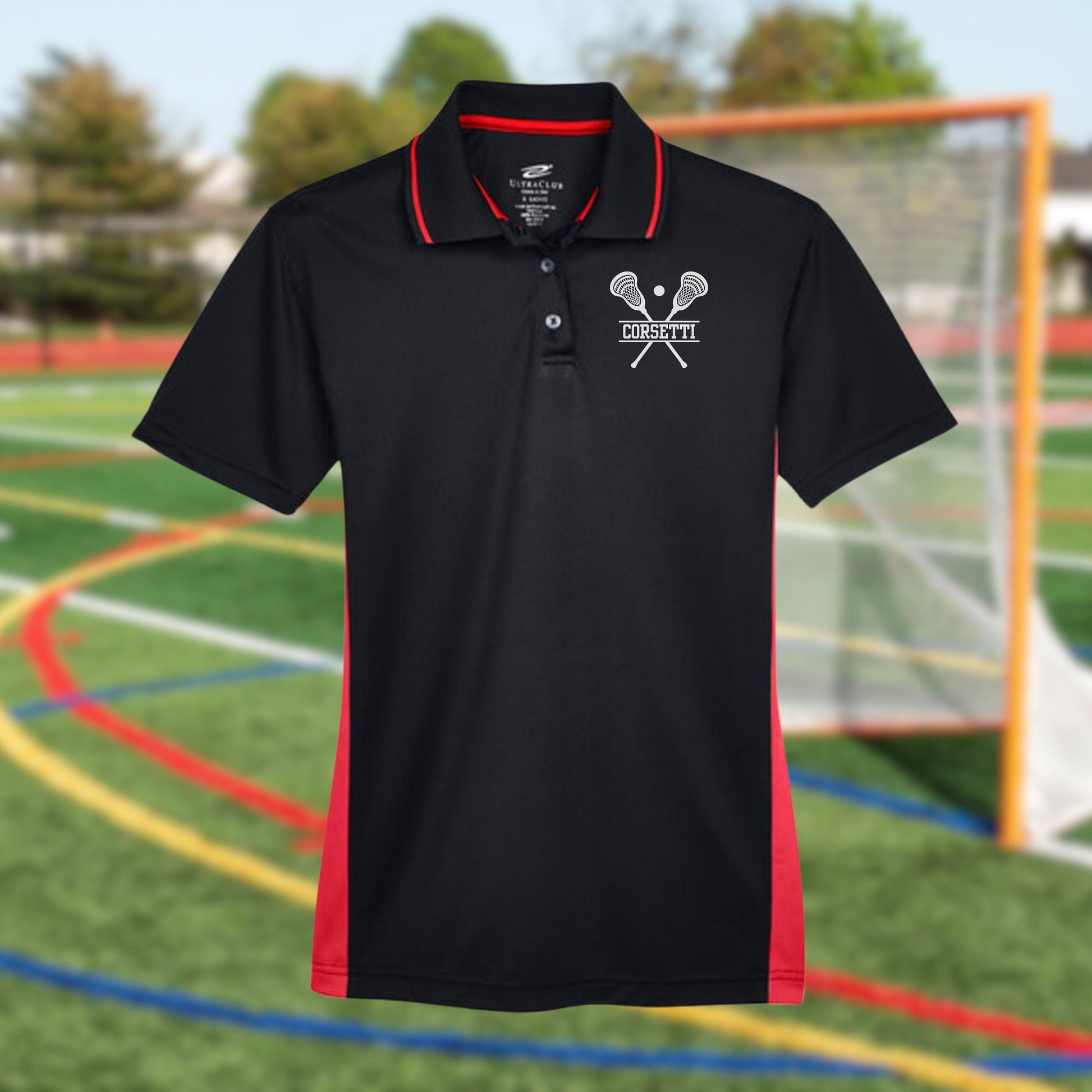 Womens Personalized Lacrosse Polo, Ladies Sport Polo Shirt, Lightweight Sport Polo, Lacrosse Team Gift, Lacrosse Coach Gift, Lax Club Polo