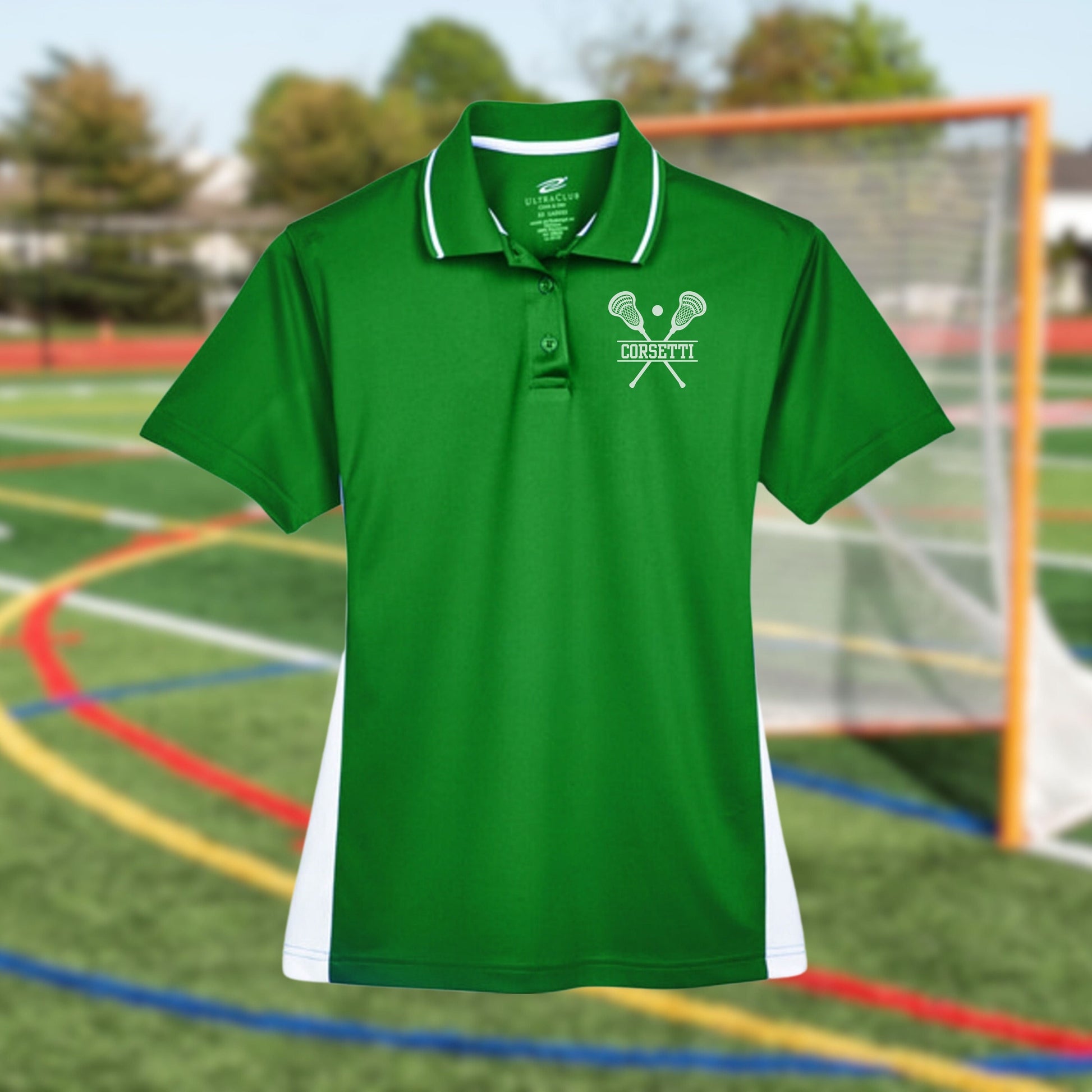 Womens Personalized Lacrosse Polo, Ladies Sport Polo Shirt, Lightweight Sport Polo, Lacrosse Team Gift, Lacrosse Coach Gift, Lax Club Polo