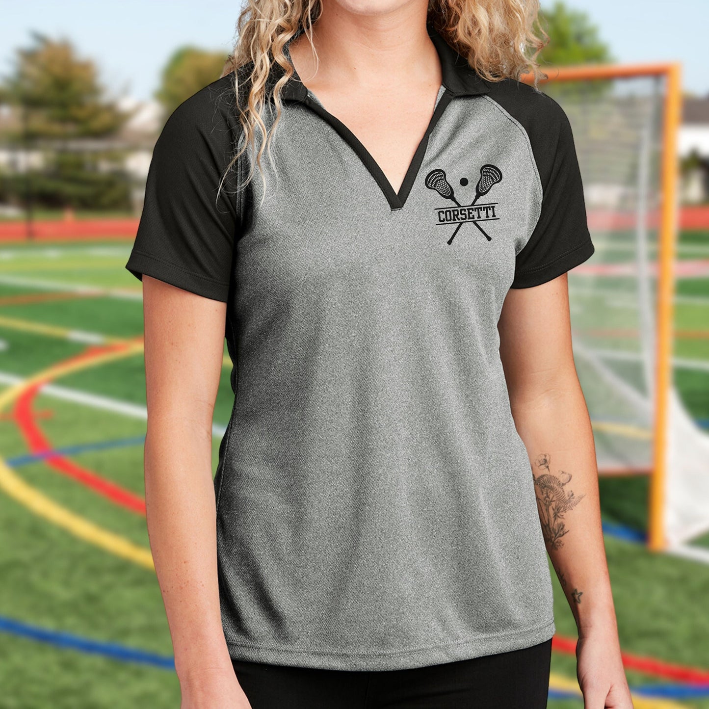 Personalized Lacrosse Polo, Custom Lax Polo, Monogram Sport Polo, Women's Lacrosse Gift, Lacrosse Team Gift, Lacrosse Coach Gift, Lax Player