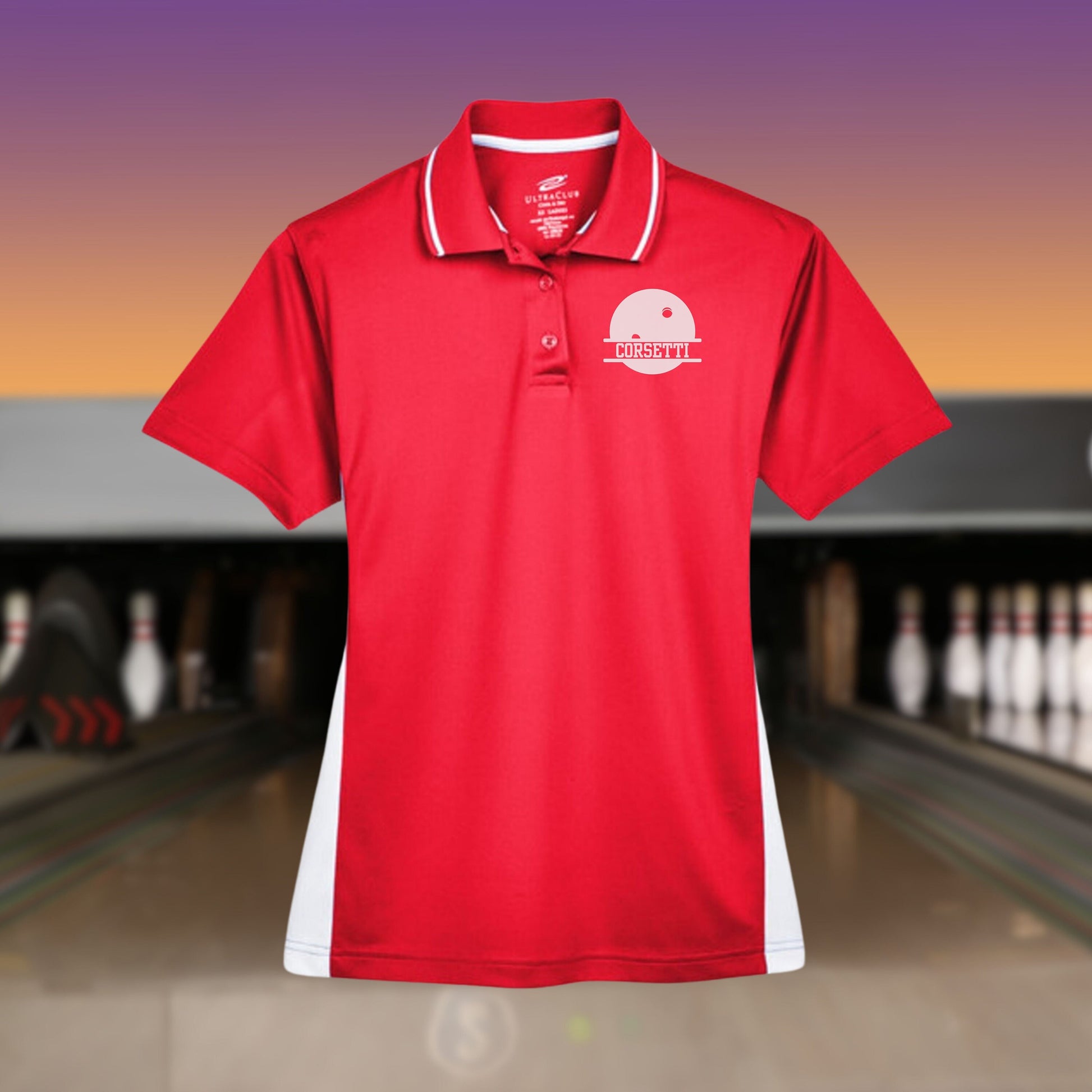 Womens Personalized Bowling Polo, Ladies Sport Polo Shirt, Lightweight Sport Polo, Bowling Team Gift, Bowling Coach Gift, Bowling Club Polo