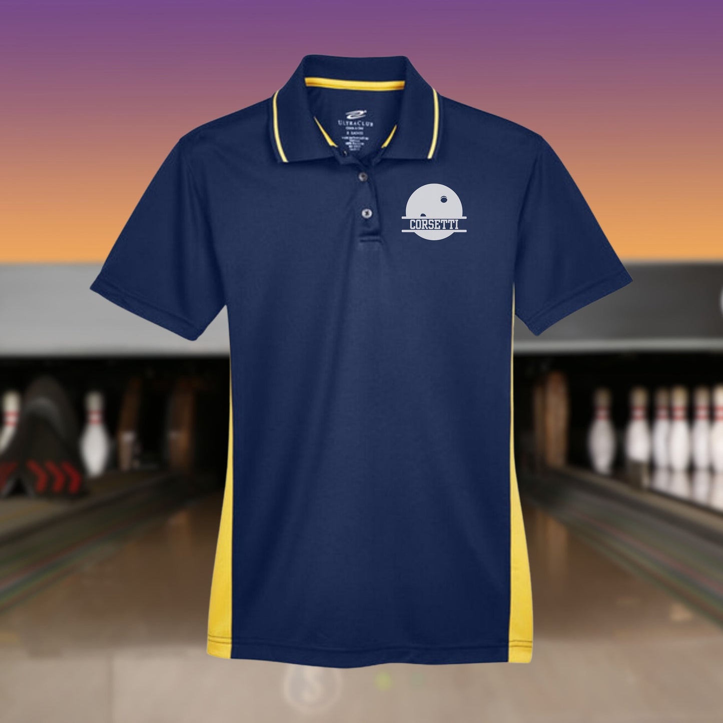 Womens Personalized Bowling Polo, Ladies Sport Polo Shirt, Lightweight Sport Polo, Bowling Team Gift, Bowling Coach Gift, Bowling Club Polo
