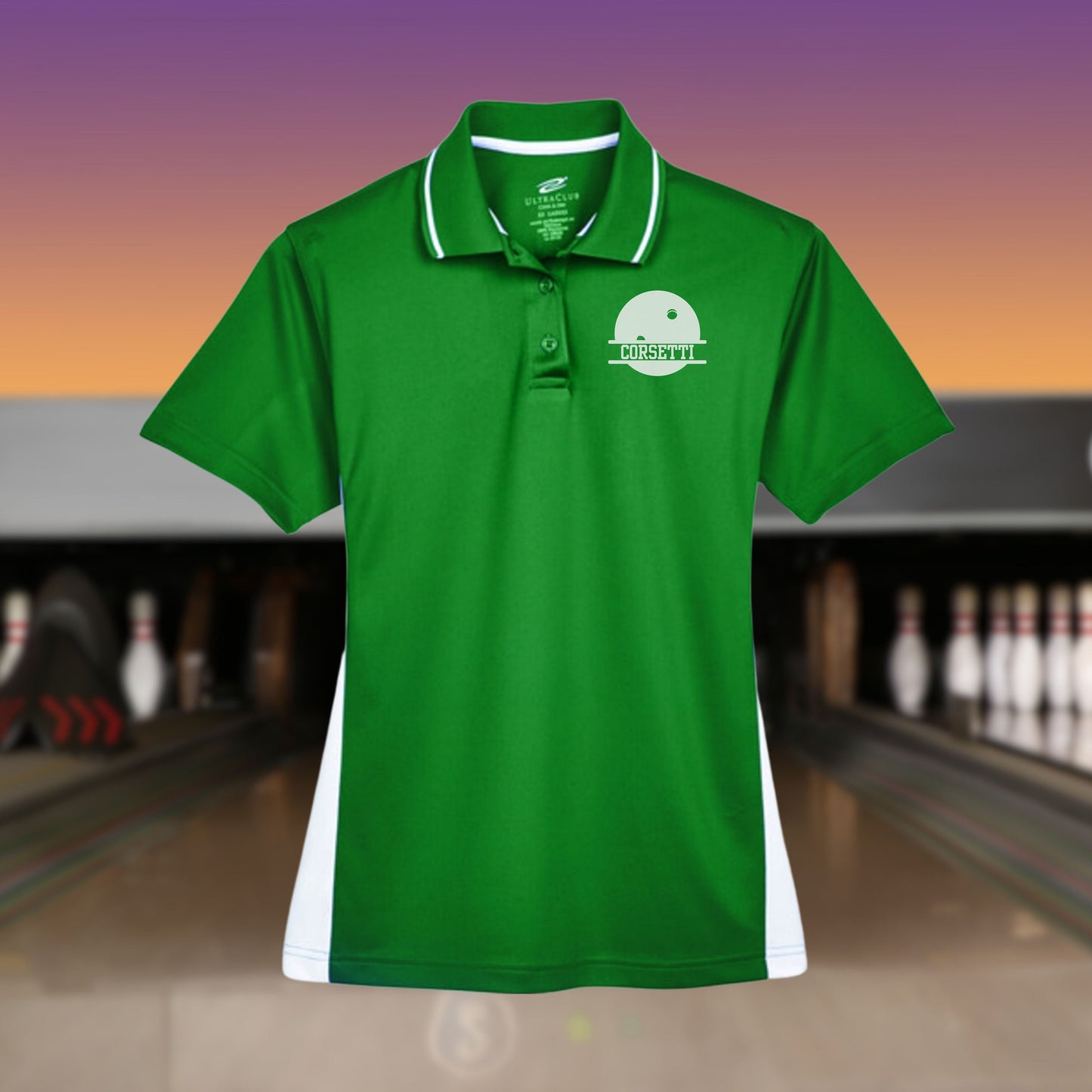 Womens Personalized Bowling Polo, Ladies Sport Polo Shirt, Lightweight Sport Polo, Bowling Team Gift, Bowling Coach Gift, Bowling Club Polo