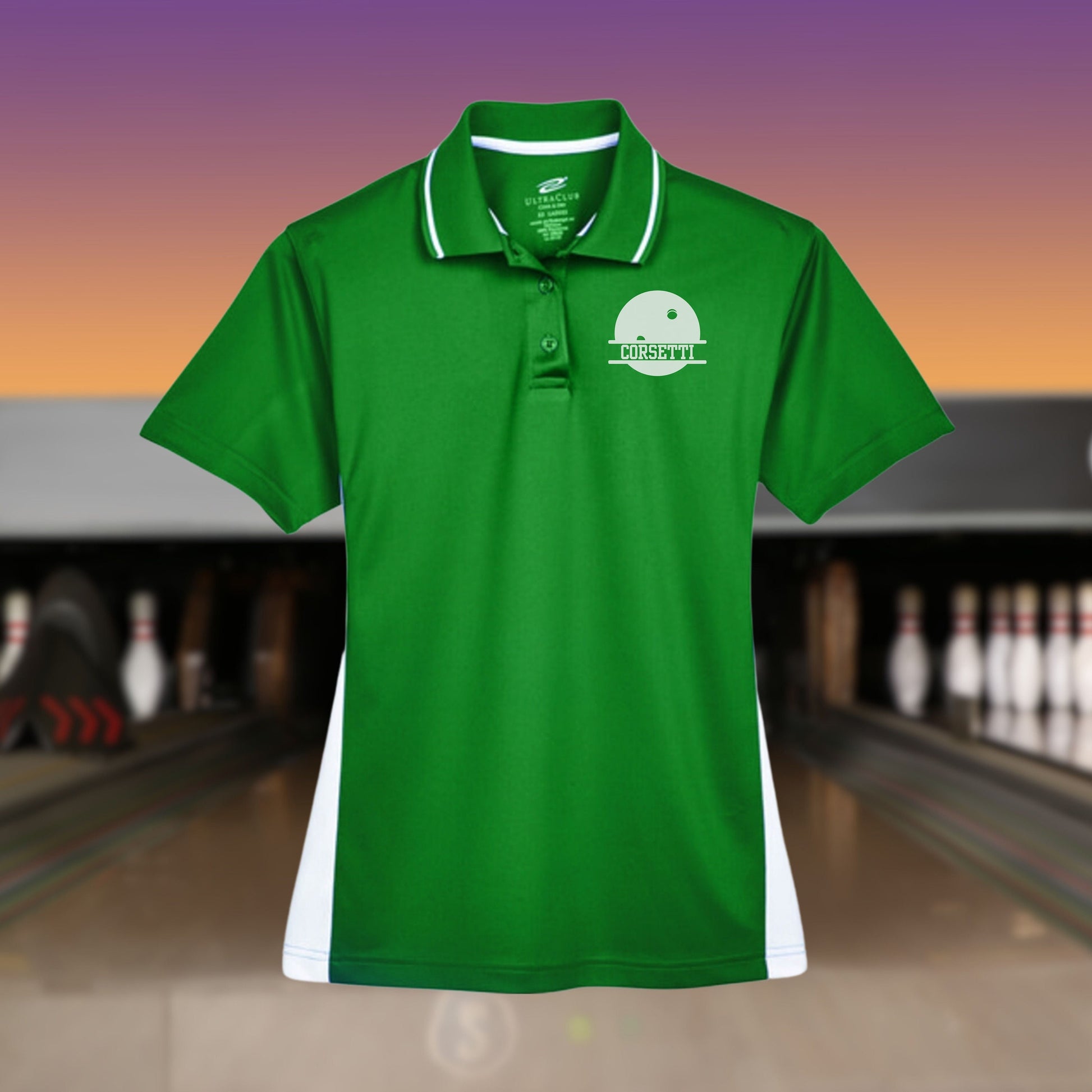 Womens Personalized Bowling Polo, Ladies Sport Polo Shirt, Lightweight Sport Polo, Bowling Team Gift, Bowling Coach Gift, Bowling Club Polo