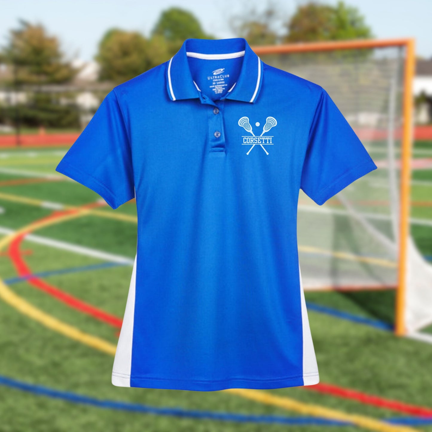 Womens Personalized Lacrosse Polo, Ladies Sport Polo Shirt, Lightweight Sport Polo, Lacrosse Team Gift, Lacrosse Coach Gift, Lax Club Polo
