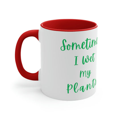 I Wet My Plants Coffee Mug, Cute Funny Coffee Cup, Gift for Plant Lover, Ceramic Coffee Mug, Funny Gift for Gardener, Botanical Coffee Mug