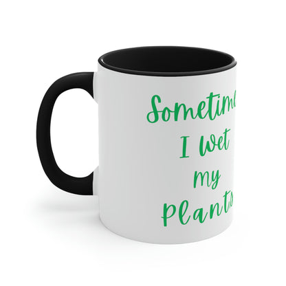 I Wet My Plants Coffee Mug, Cute Funny Coffee Cup, Gift for Plant Lover, Ceramic Coffee Mug, Funny Gift for Gardener, Botanical Coffee Mug