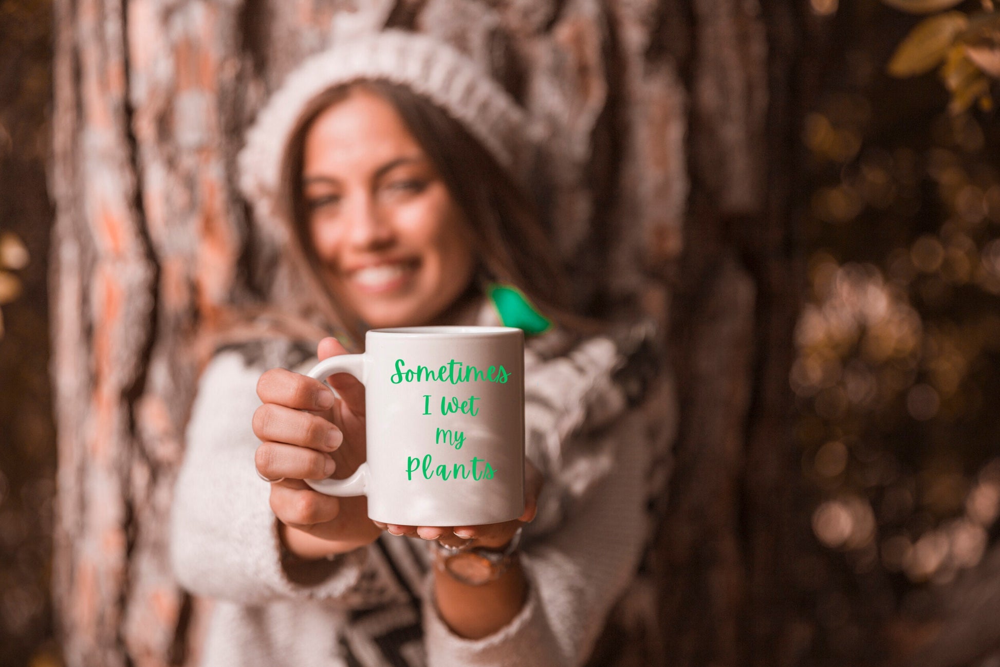 I Wet My Plants Coffee Mug, Cute Funny Coffee Cup, Gift for Plant Lover, Ceramic Coffee Mug, Funny Gift for Gardener, Botanical Coffee Mug