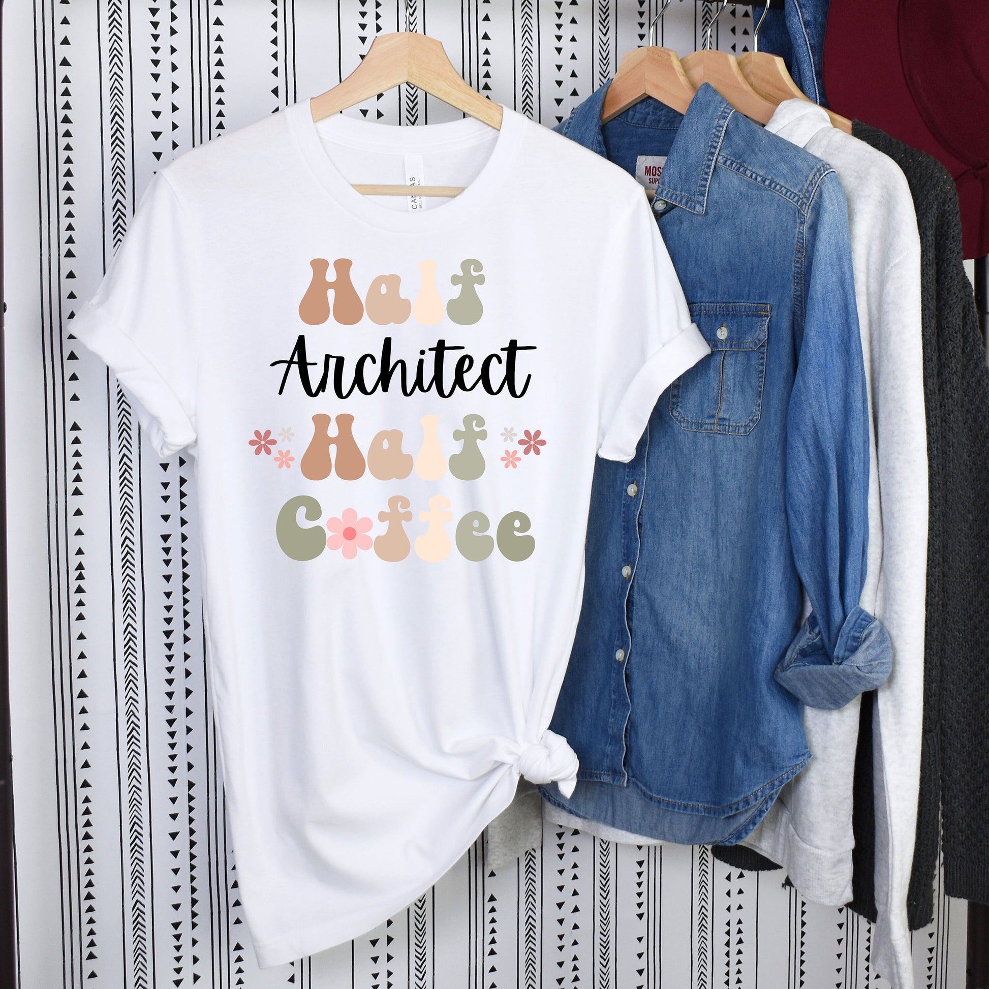 Funny Coffee Architect Shirt Gift for Architect Gift for Coffee Lover Shirt Retro Shirt for Architect Funny Retro Coffee Tshirt for Friend