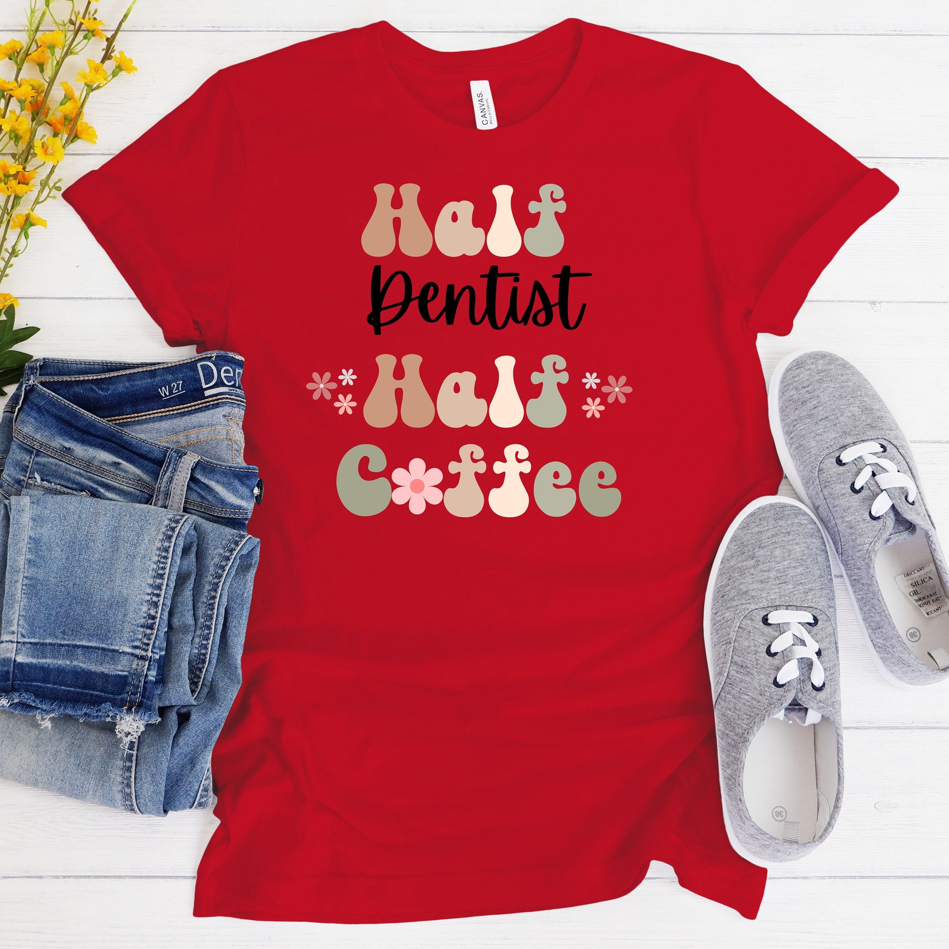 Funny Coffee Dentist Shirt Gift for Dentist Gift for Coffee Lover Shirt Retro Shirt for Dentist Funny Retro Coffee Tshirt for New Dentist