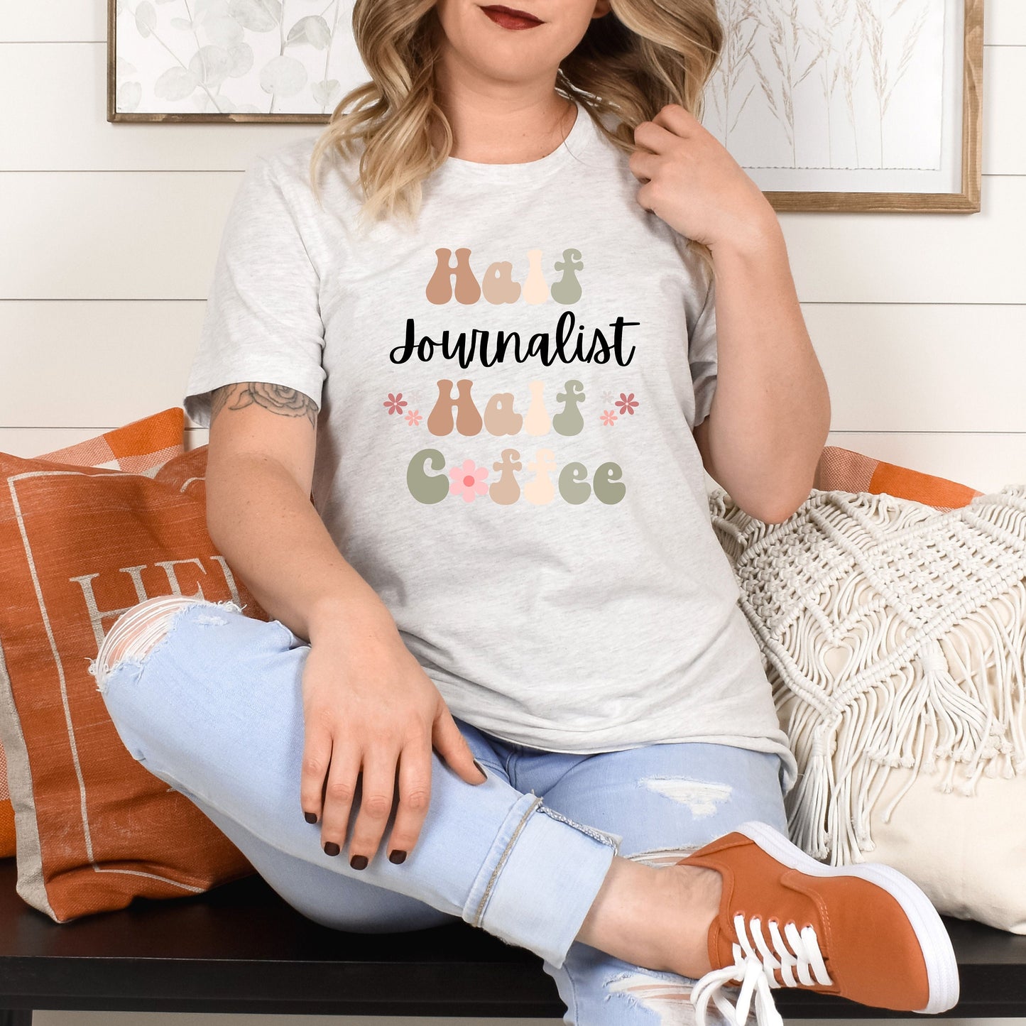 Funny Coffee Journalist Shirt Gift for Journalist Gift for Coffee Lover Shirt Retro Shirt for Journalist Funny Retro Coffee Tshirt Gift Idea