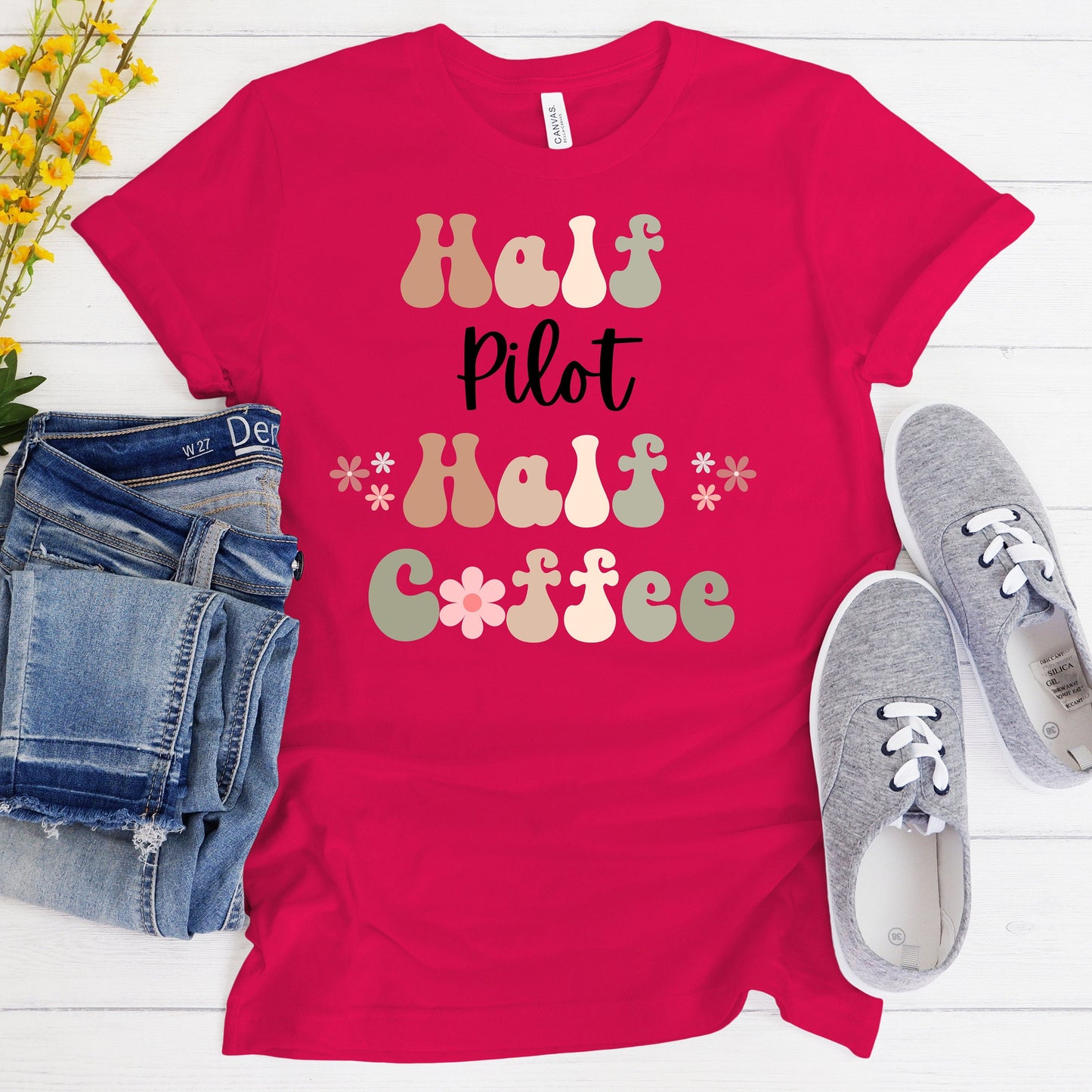 Funny Coffee Pilot Shirt Gift for Pilot Gift for Coffee Lover Shirt Retro Shirt for Pilot Funny Retro Coffee Tshirt Gift for Pilot New Grad