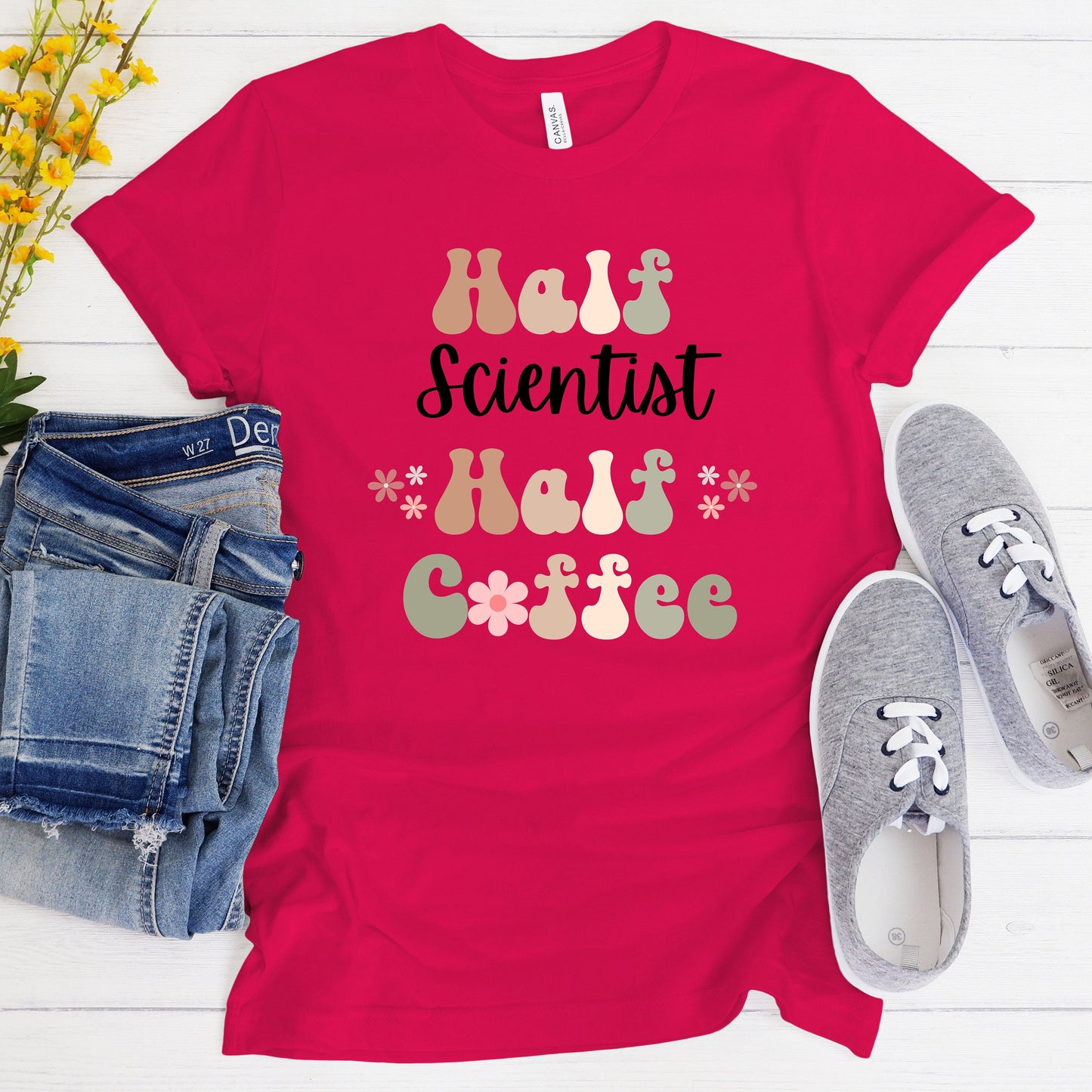 Funny Scientist Shirt, Gift for Scientist, Coffee Lover, Retro Boho Shirt, TShirt for Scientist, T-shirt for New Grad, Women in STEM, Data