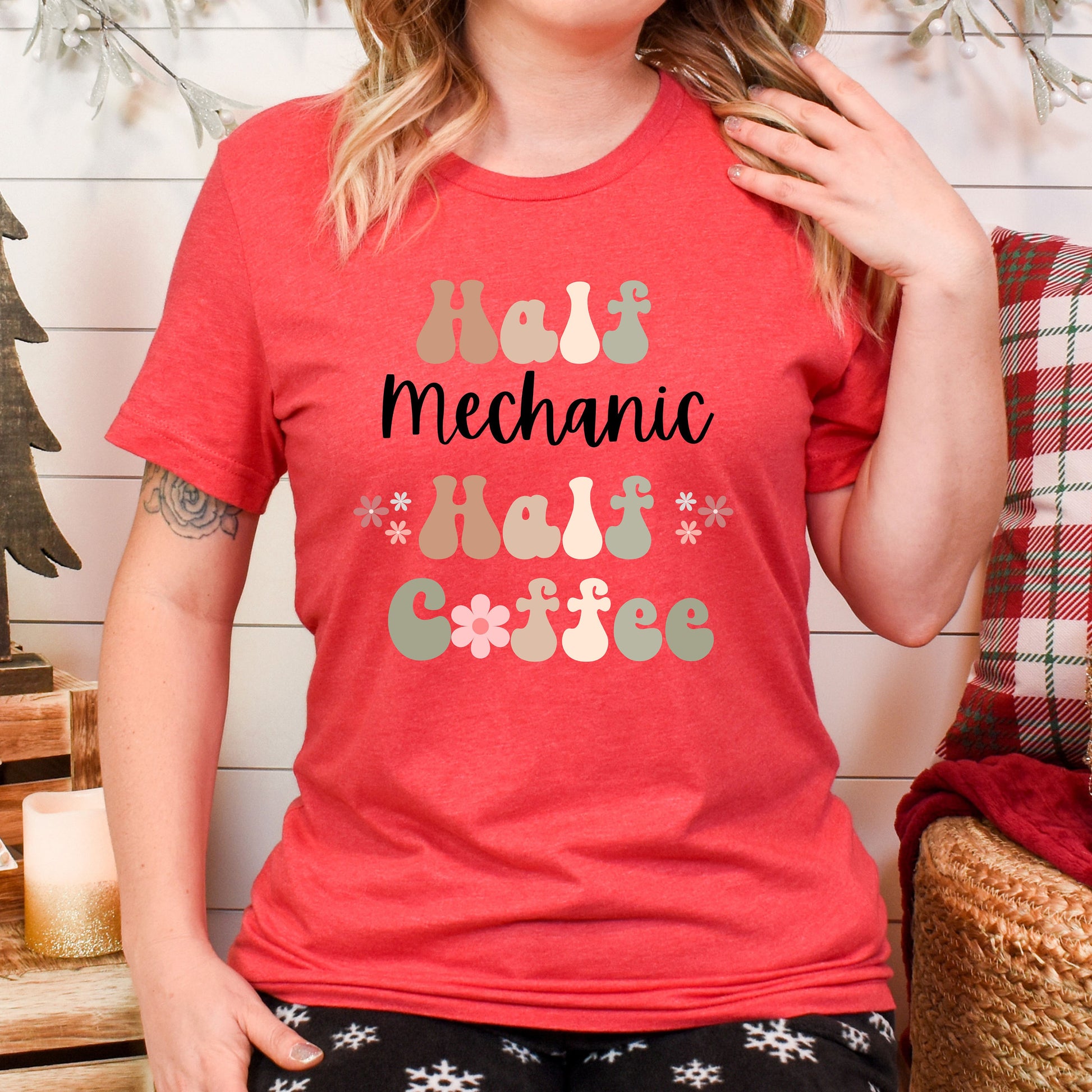 Funny Mechanic Shirt, Gift for Mechanic , Coffee Lover, Retro Boho TShirt, Tradesman Tshirt, Tradewoman T-Shirt, Trade Appreciation, School
