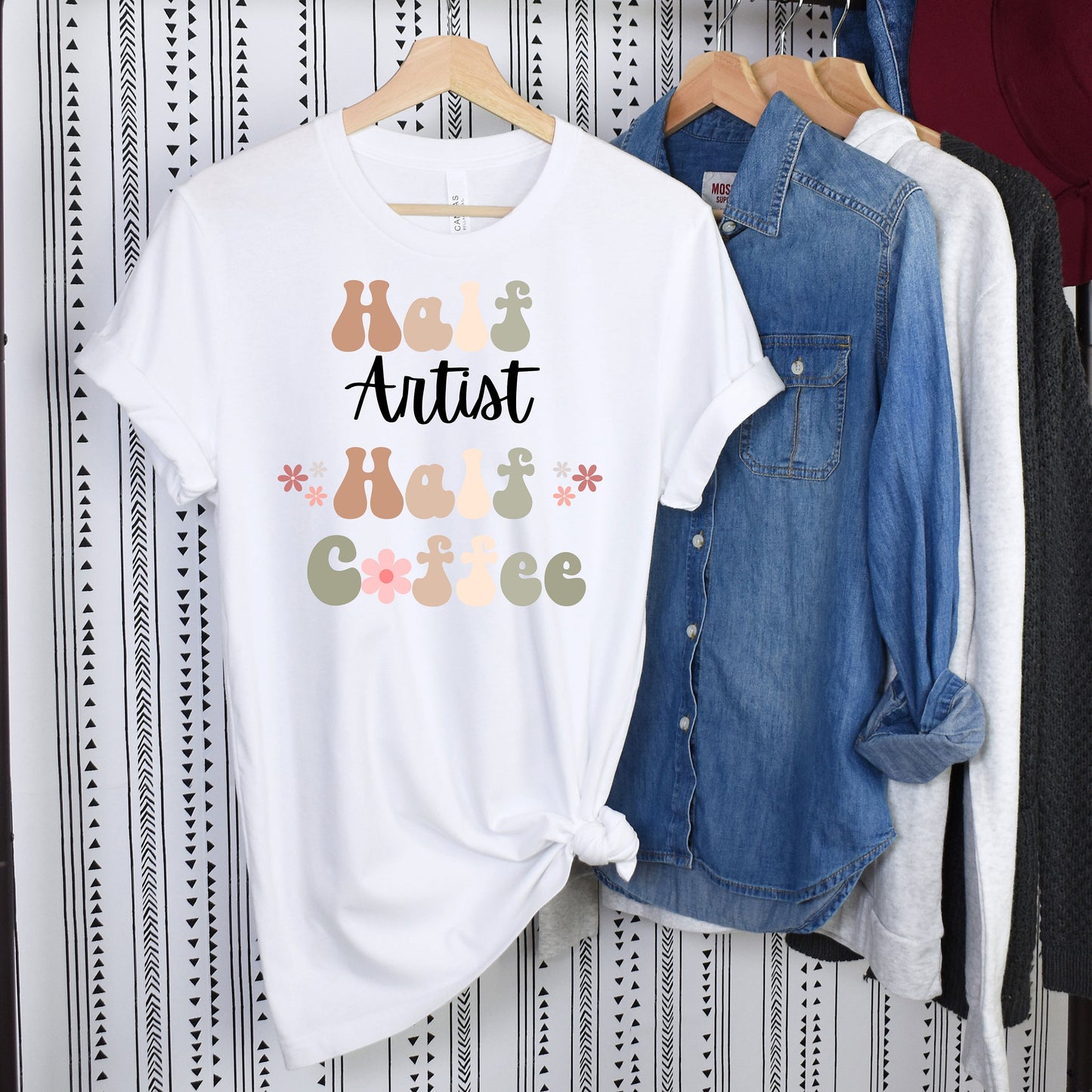 Funny Artist Shirt, Gift for Artist, Coffee Lover, Retro Boho TShirt, Artist Tshirt, Artist T-Shirt, Gift for Artist, Painter t shirt