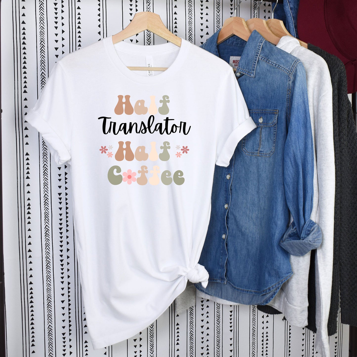 Funny Translator Shirt, Gift for Translator, Coffee Lover, Retro Boho TShirt, Translator Tshirt, Translator T-Shirt, Interpreter T Shirt