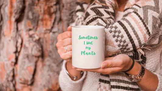 I Wet My Plants Coffee Mug, Cute Funny Coffee Cup, Gift for Plant Lover, Ceramic Coffee Mug, Funny Gift for Gardener, Botanical Coffee Mug