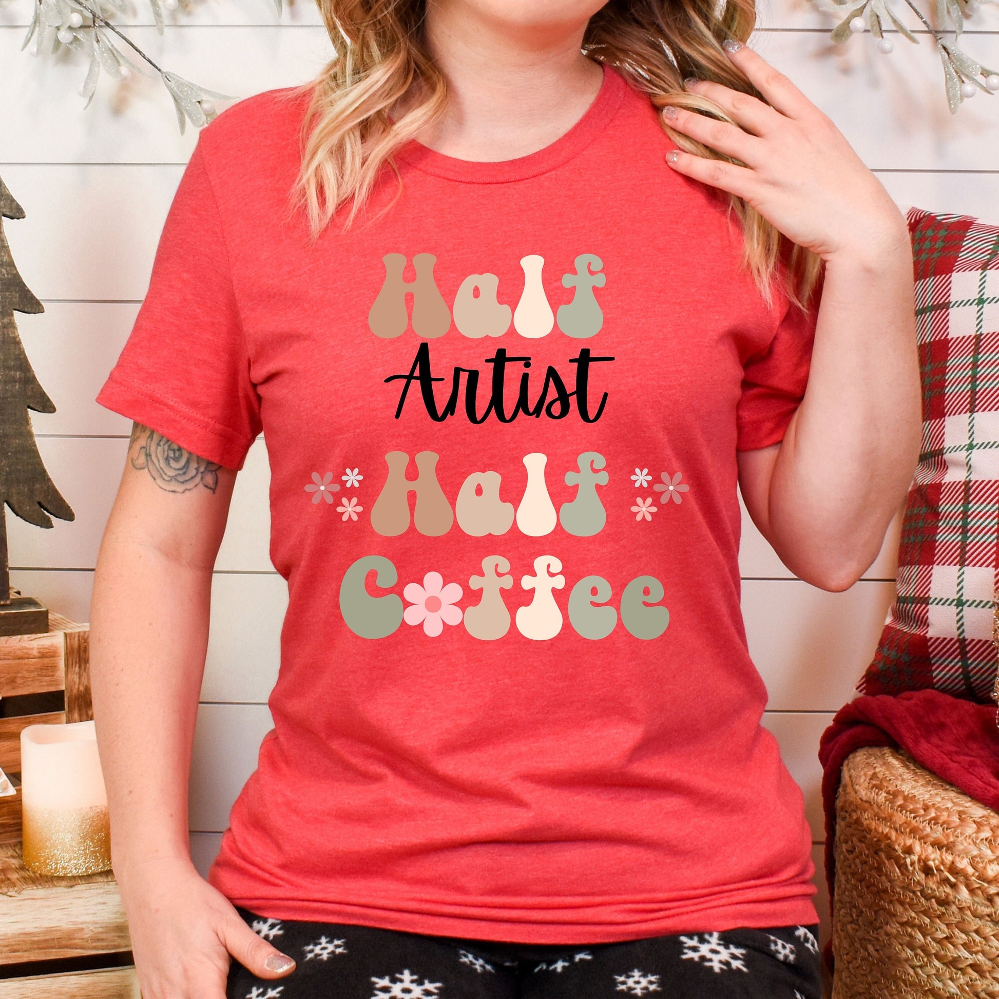 Funny Artist Shirt, Gift for Artist, Coffee Lover, Retro Boho TShirt, Artist Tshirt, Artist T-Shirt, Gift for Artist, Painter t shirt