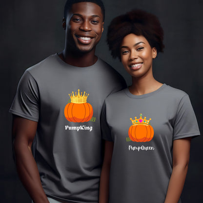 PumpQueen Shirt, Pumpkin Couples Tshirt, Fall Couples T-shirt, His and Her Fall T Shirt, Gift for Couple Tee, Matching Shirt for Couples