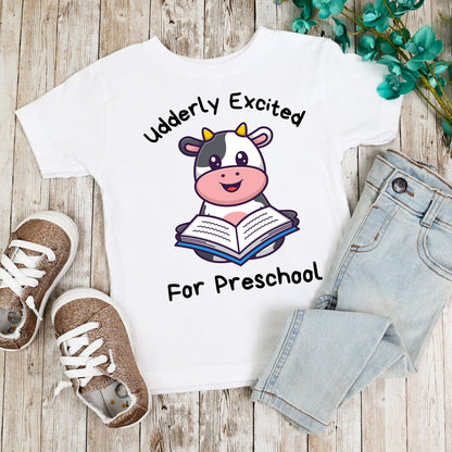 Back to School Shirt for Kid, First day of School Tshirt, Cute Cow T-Shirt, Children's Barnyard School Tee, Funny Animal Shirt for Preschool