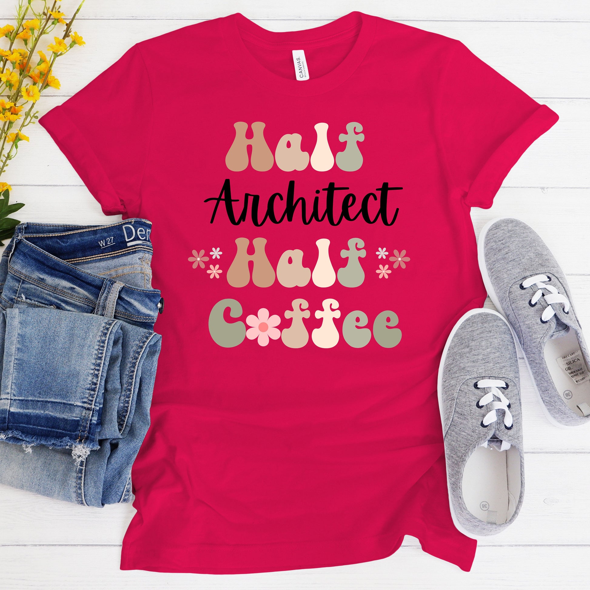 Funny Coffee Architect Shirt Gift for Architect Gift for Coffee Lover Shirt Retro Shirt for Architect Funny Retro Coffee Tshirt for Friend