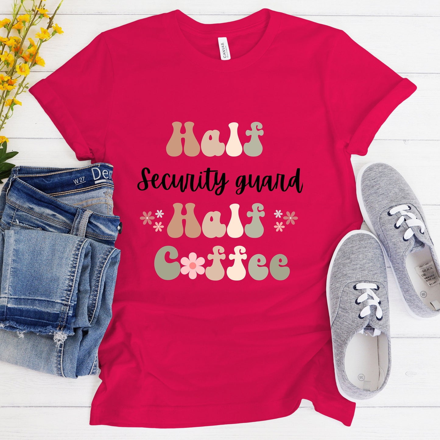 Funny Security Guard Shirt, Gift for Security Guard, Coffee Lover, Retro Boho TShirt, Security Guard Tshirt, Security Guard T-Shirt, Safety