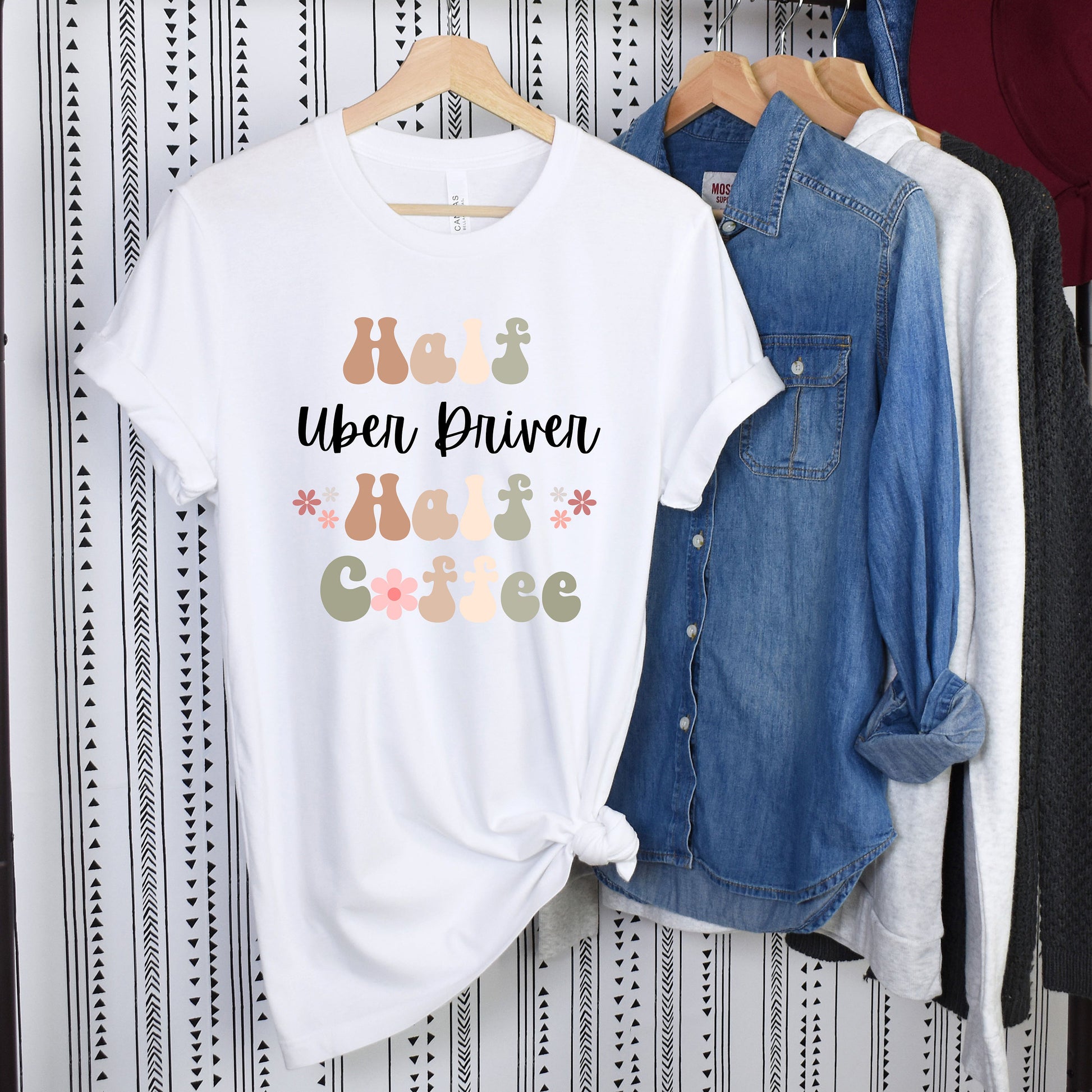 Funny Uber Driver Shirt, Gift for Uber Driver, Coffee Lover, Retro Boho TShirt, Uber Driver Tshirt, Uber Driver T-Shirt, Carpool T Shirt