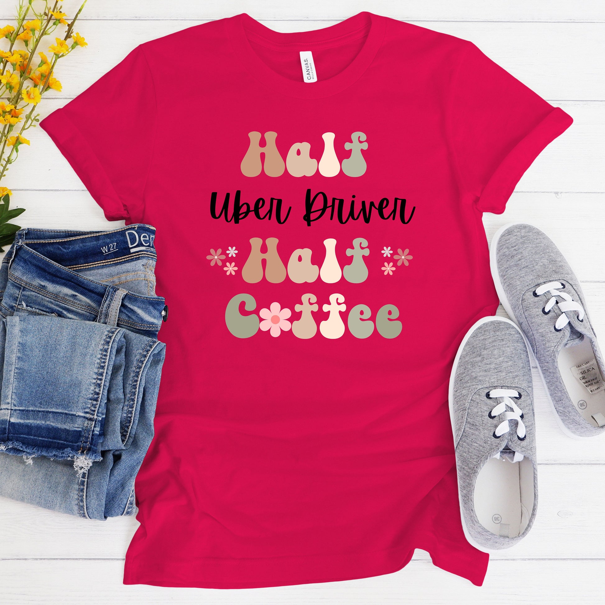Funny Uber Driver Shirt, Gift for Uber Driver, Coffee Lover, Retro Boho TShirt, Uber Driver Tshirt, Uber Driver T-Shirt, Carpool T Shirt