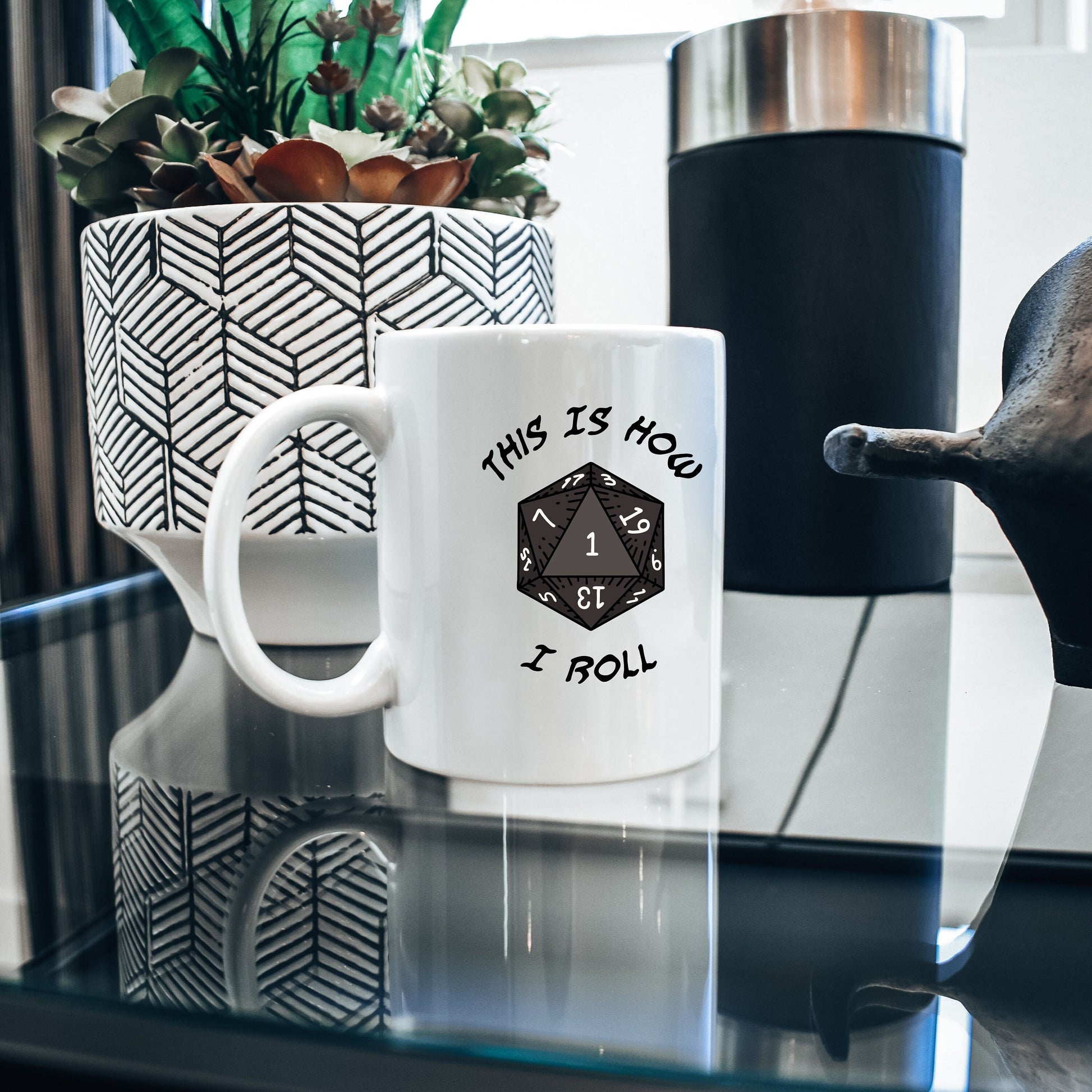 This Is How I Roll Ceramic Mug, Natural 1 Coffee Cup, Gift for Dungeon Master, TTRPG Present, Role Playing Game Gift Ideas, Gamer Coffee Mug