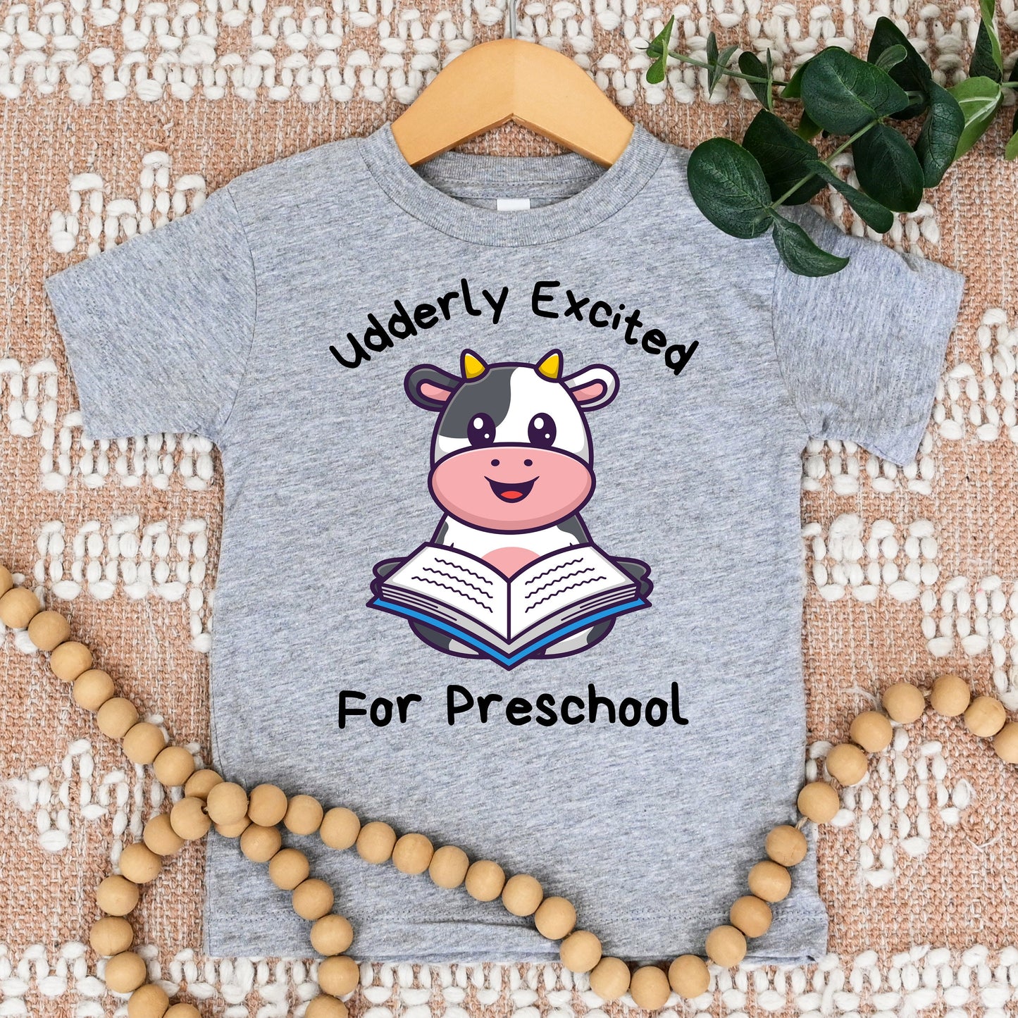 Back to School Shirt for Kid, First day of School Tshirt, Cute Cow T-Shirt, Children's Barnyard School Tee, Funny Animal Shirt for Preschool