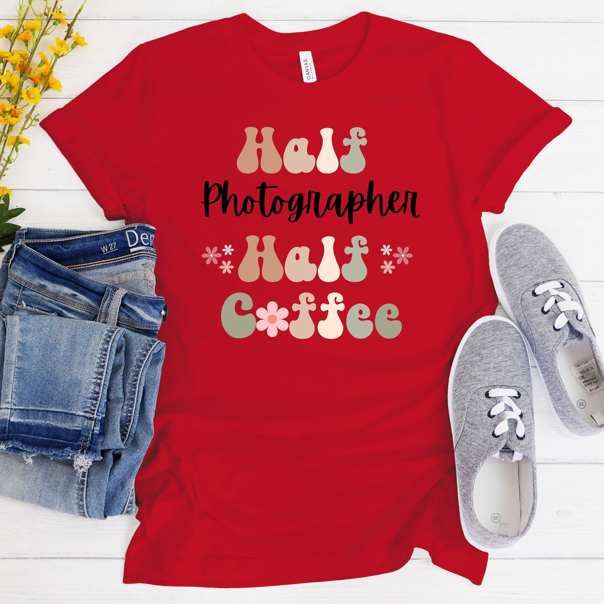 Funny Coffee Photographer Shirt Gift for Photographer Gift for Coffee Lover Shirt Retro Shirt for Photographer Funny Retro Coffee Tshirt