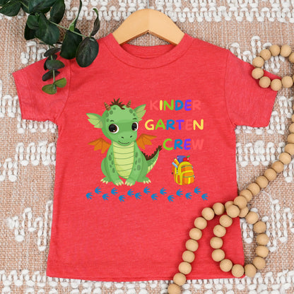 First day of School Shirt, Dinosaur Crew T-Shirt, Kindergarten Tshirt, Back to School Tee, Kindergarten Teacher Outfit, Kinder garten Crew