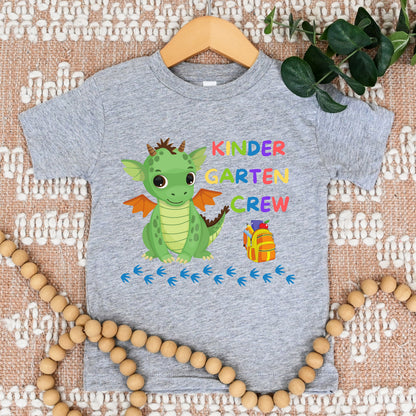 First day of School Shirt, Dinosaur Crew T-Shirt, Kindergarten Tshirt, Back to School Tee, Kindergarten Teacher Outfit, Kinder garten Crew