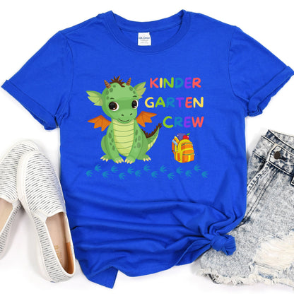 First day of School Shirt, Dinosaur Crew T-Shirt, Kindergarten Tshirt, Back to School Tee, Kindergarten Teacher Outfit, Kinder garten Crew
