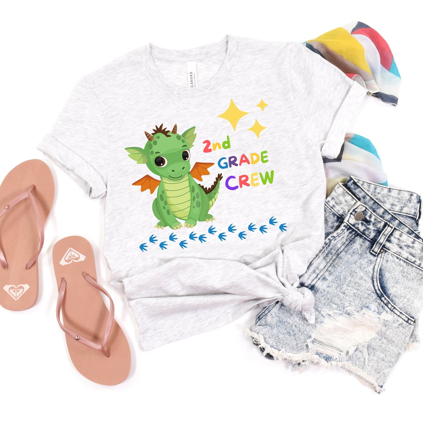 First day of School Shirt, Dragon Crew T-Shirt, 2nd Grade Tshirt, Back to School Tee, Second Grade Teacher Outfit, Gift for Elementar